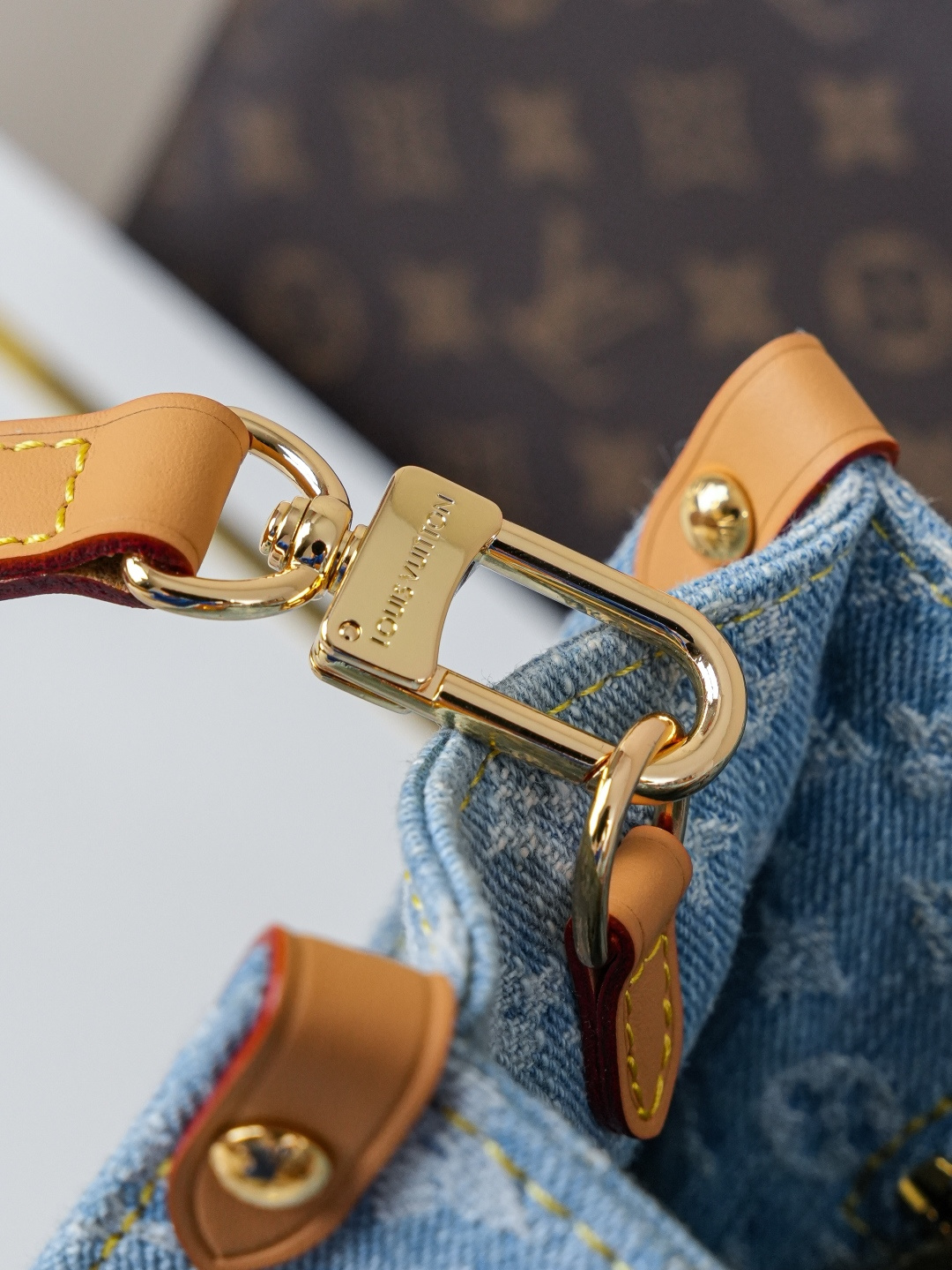 Louis Vuitton Let Go Small Tote Bag in Monogram Denim - Image 7