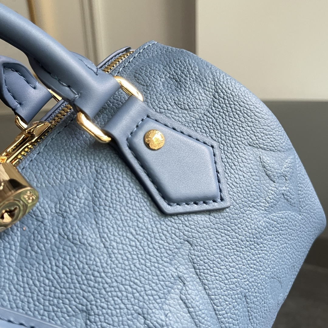 Louis Vuitton Speedy Bandoulière 20 Handbag in Blue Monogram Empreinte Leather - Image 7