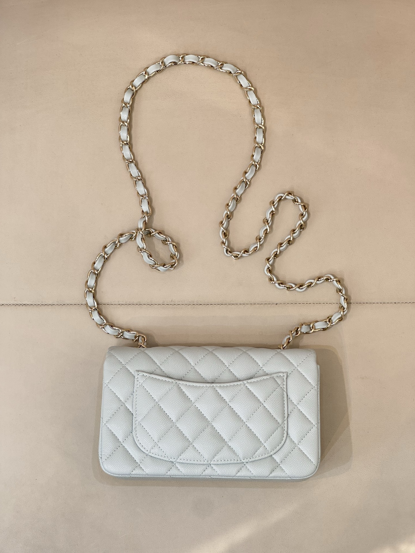Chanel Classic Flap Bag 116 in Light Blue with Gold Hardware - Image 7