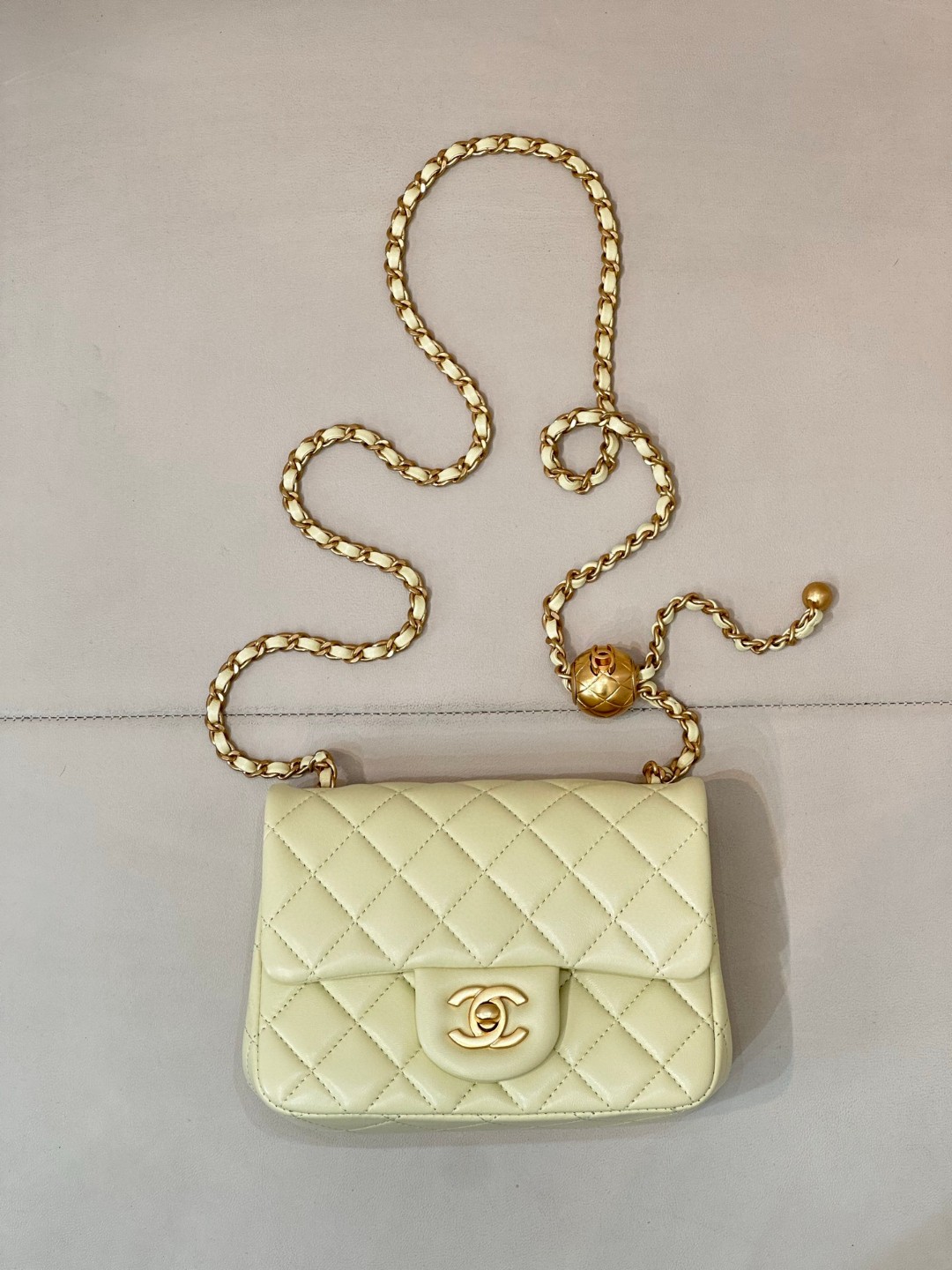 Chanel Mini Lambskin Crossbody Bag with Adjustable Chain - Image 7