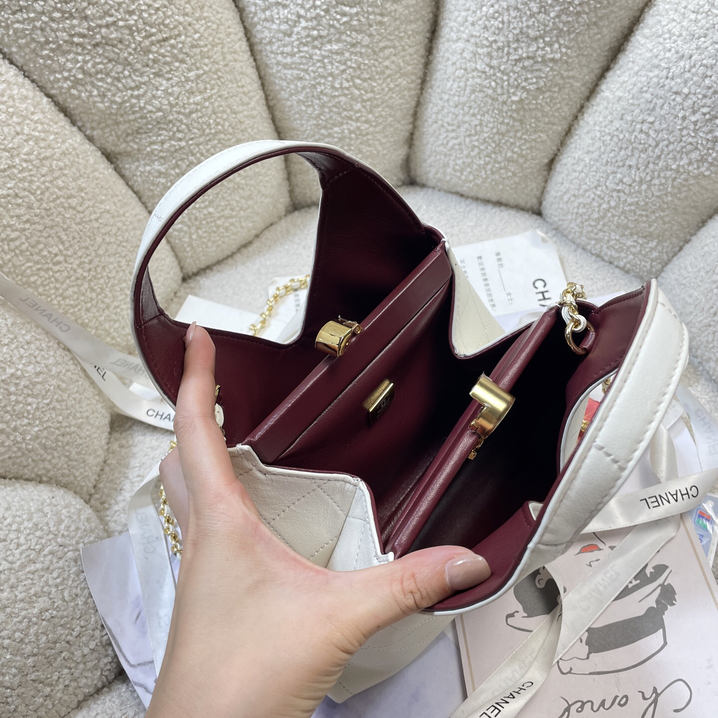 Chanel 26A Calfskin Triangular Handbag - Image 7