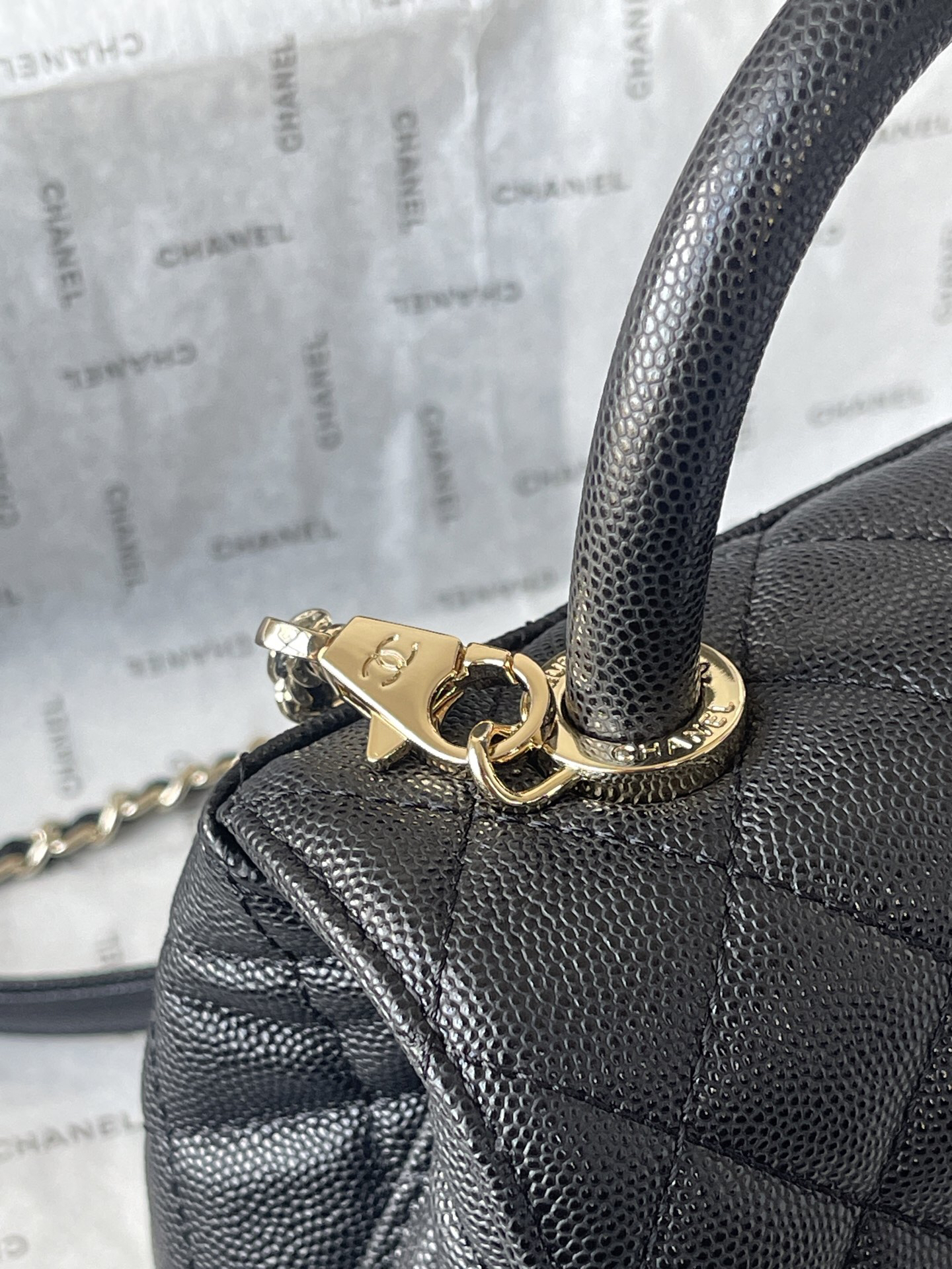 Chanel Coco Handle Mini Flap Top-Handle Bag in Burgundy Embossed Calfskin - Image 7