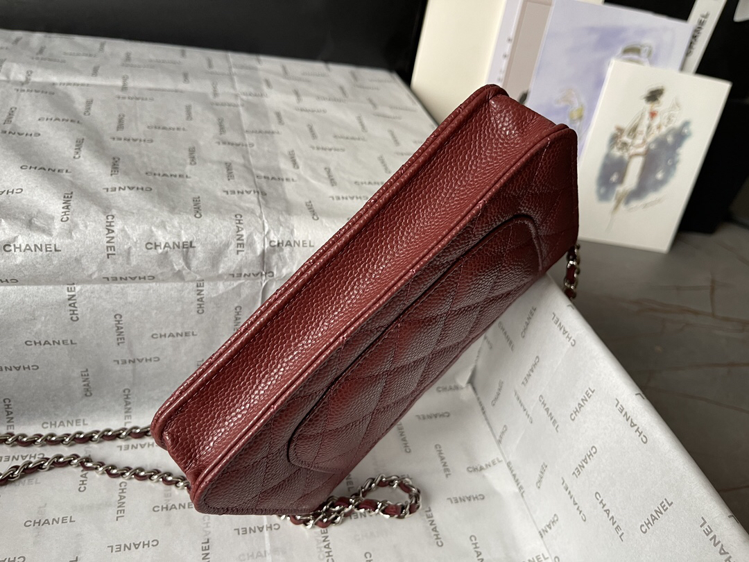 Chanel Classic Flap Wallet on Chain in Black Caviar Leather - Image 7