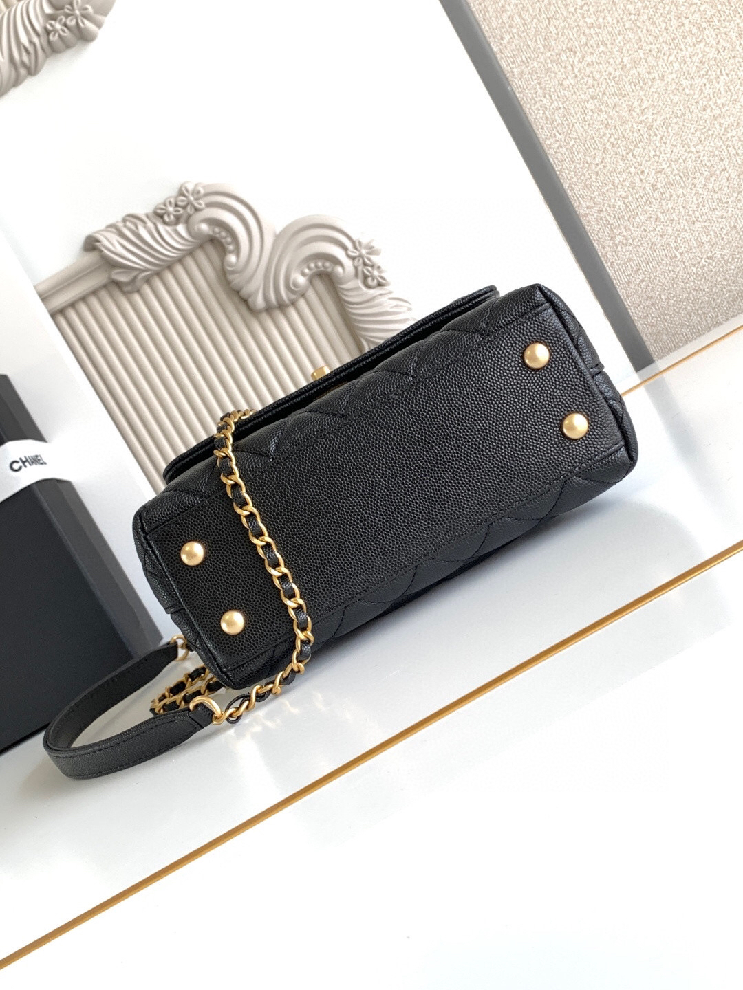Chanel Mini Coco Handle Flap Handbag AS2215 - Image 7