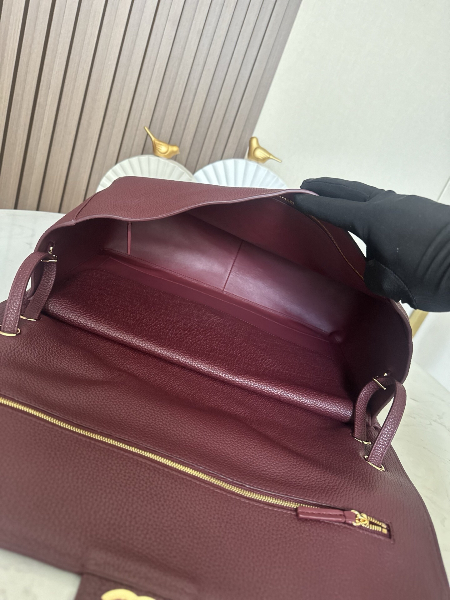 Chanel Large Burgundy Flap Bag with Gold-Tone Hardware - Image 7