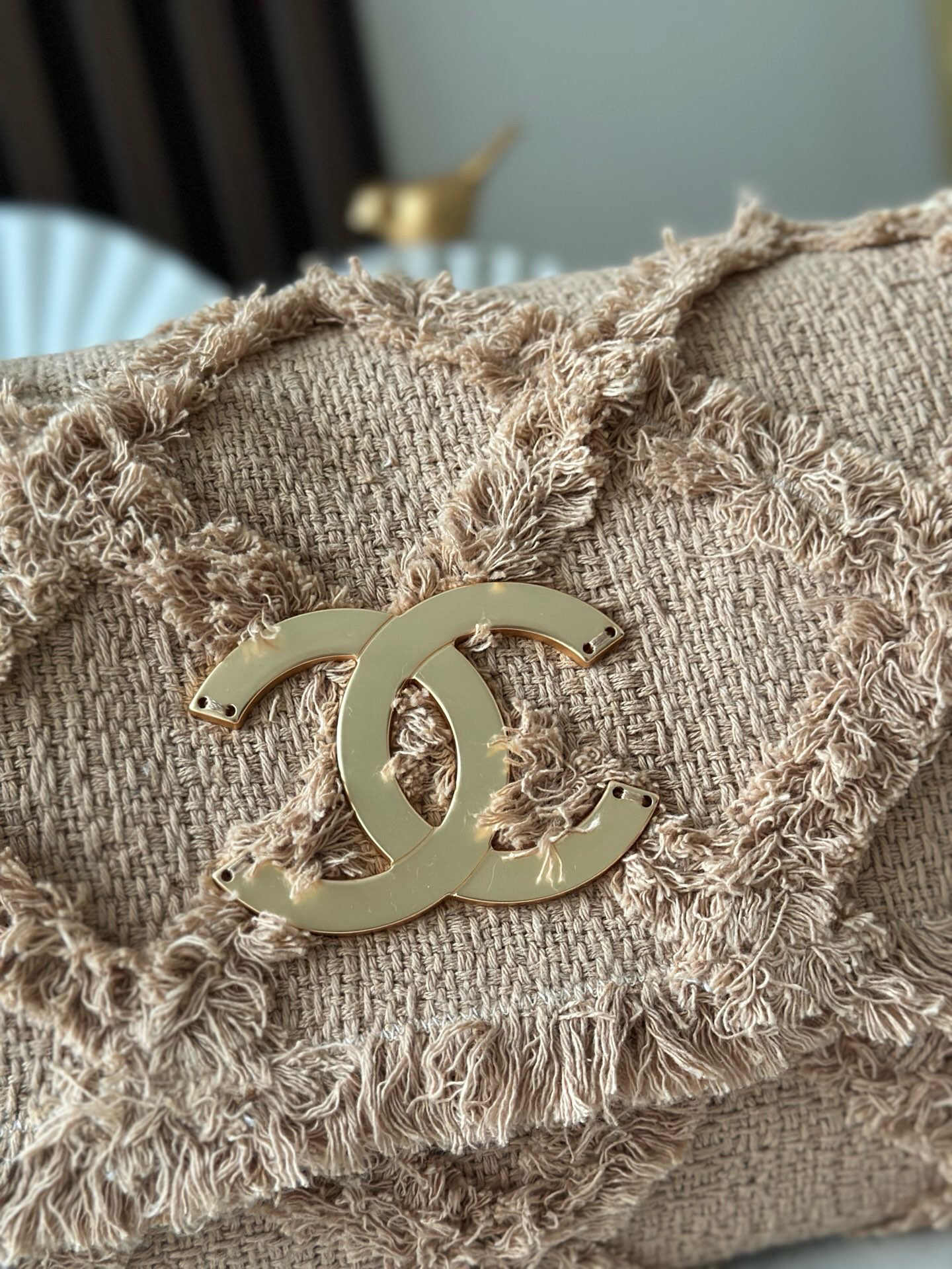 Chanel Vintage Straw Woven Fringe Bag - Image 7