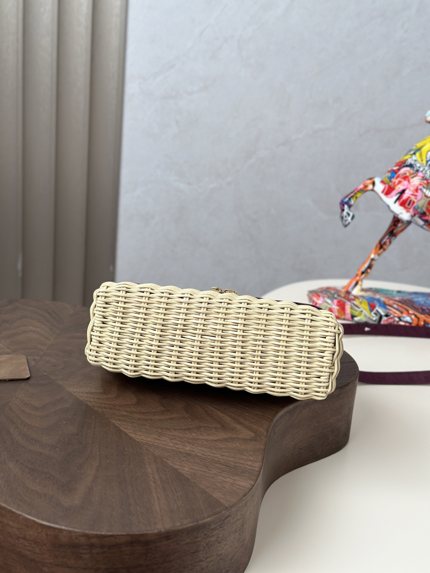 ExtraPocket Small Woven Bamboo Handbag - Image 7