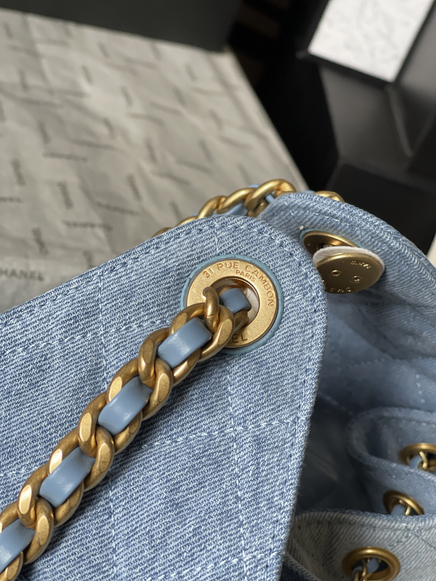 Chanel Denim Hobo Shoulder Bag - Image 7