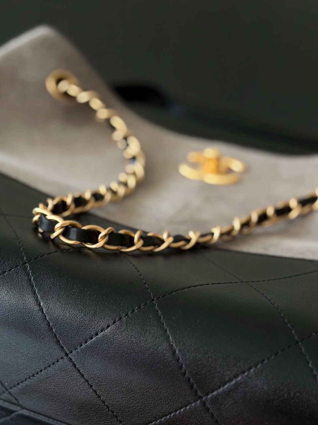 Velvet Handbag with Layered Mini Bag Design - Image 7