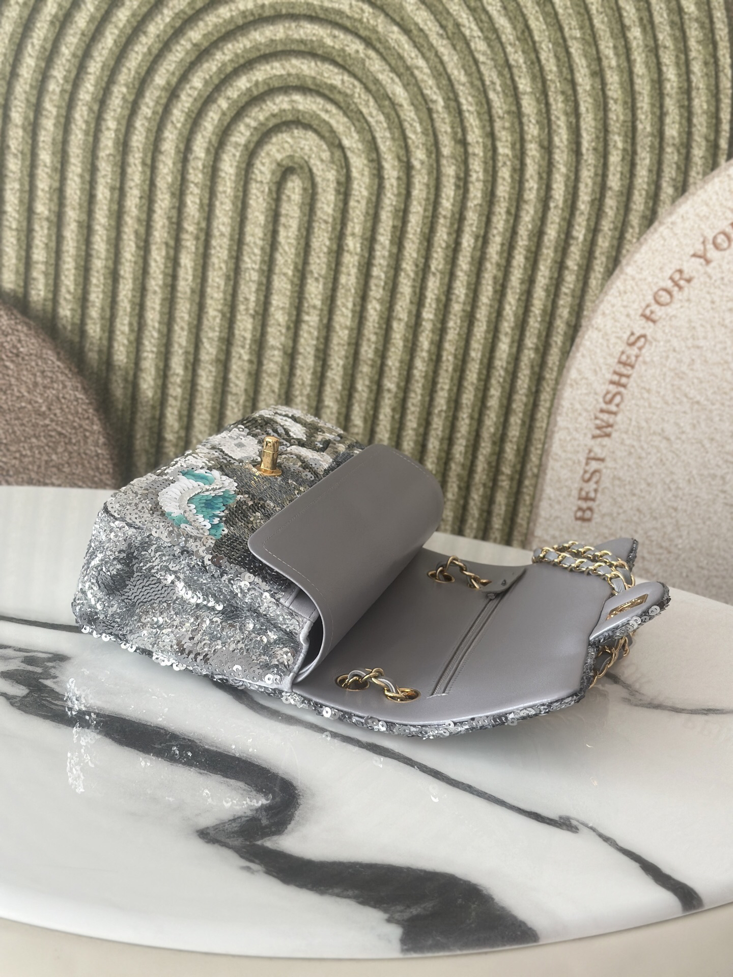 Chanel 25S Limited Edition Multicolor Sequin Silver CF Crossbody Bag - Image 7