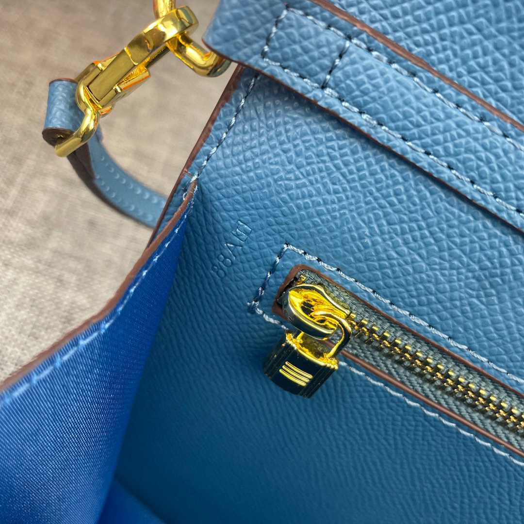 Hermes Kelly-Style Palm-Grain Cowhide Crossbody Bag - Image 7