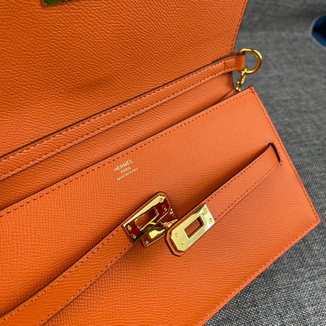 Hermès Kelly Palm-Grain Leather Crossbody Bag - Image 7