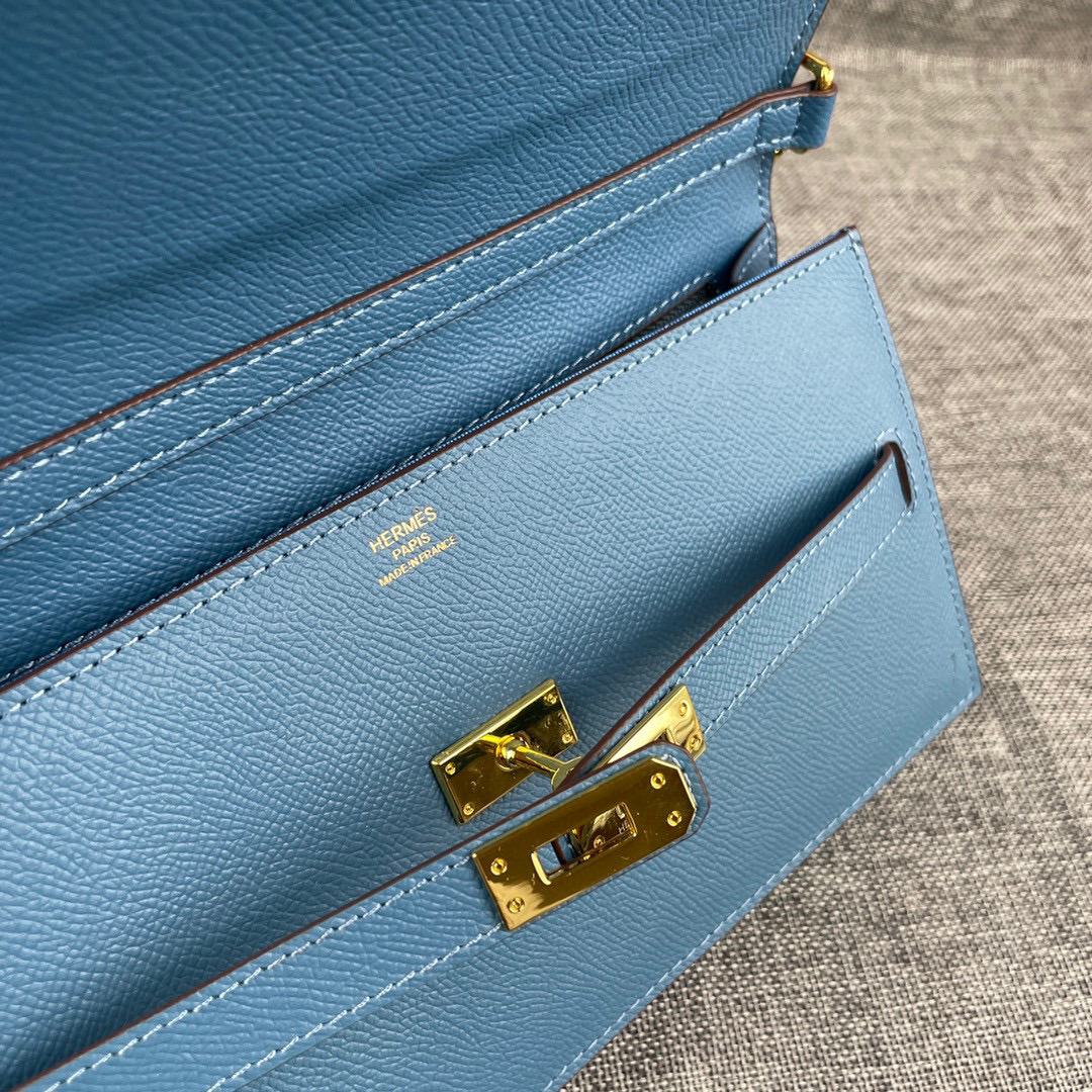 Hermès Kelly-Style Palm-Grain Leather Shoulder Crossbody Bag - Image 7