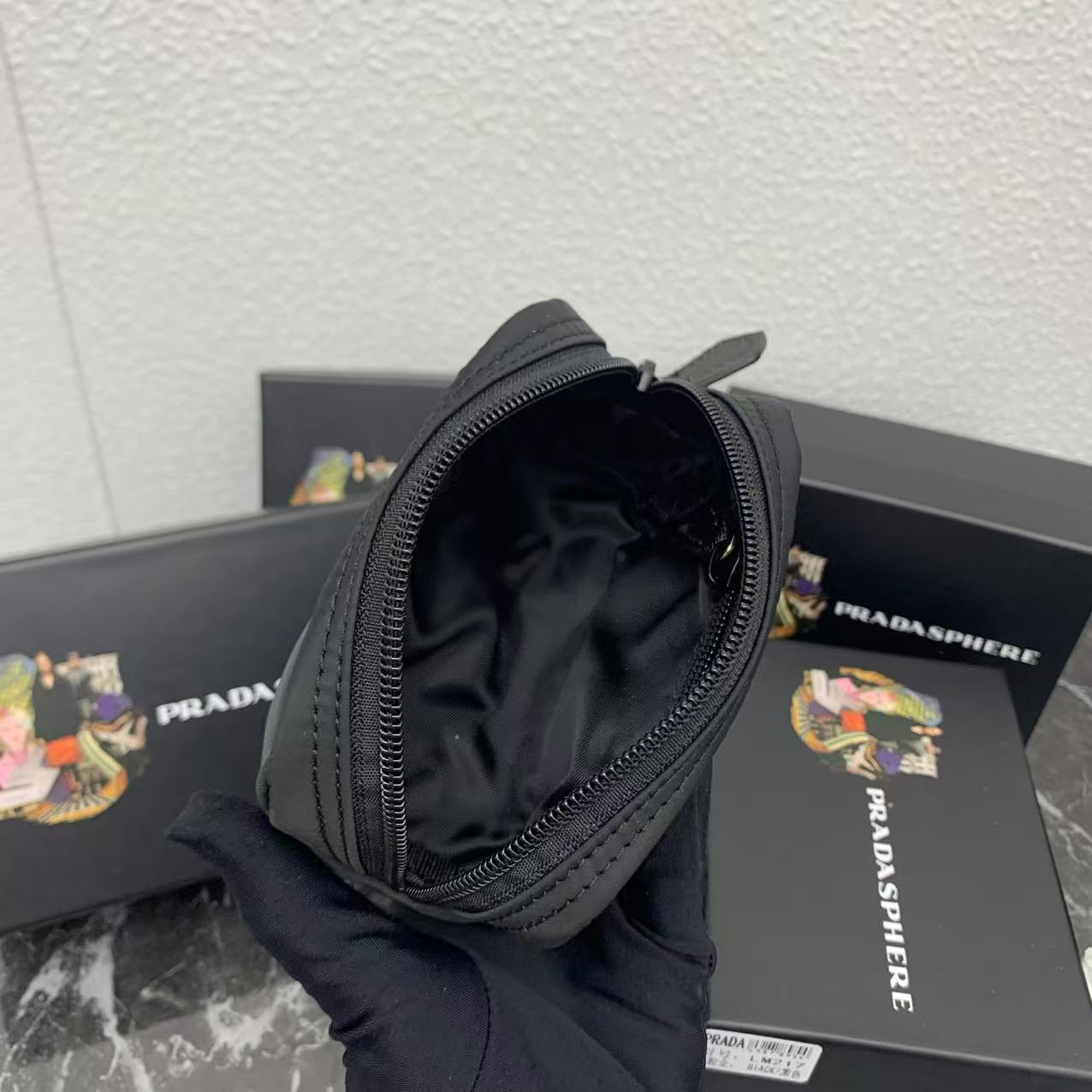 Prada Nylon Cosmetic Pouch with Triangle Logo - Image 7