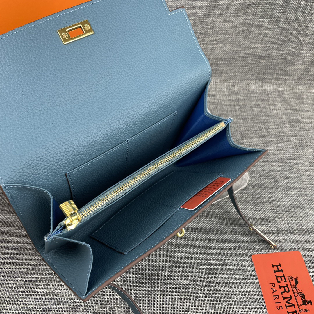 Hermes Kelly Leather Clutch Bag - Image 7