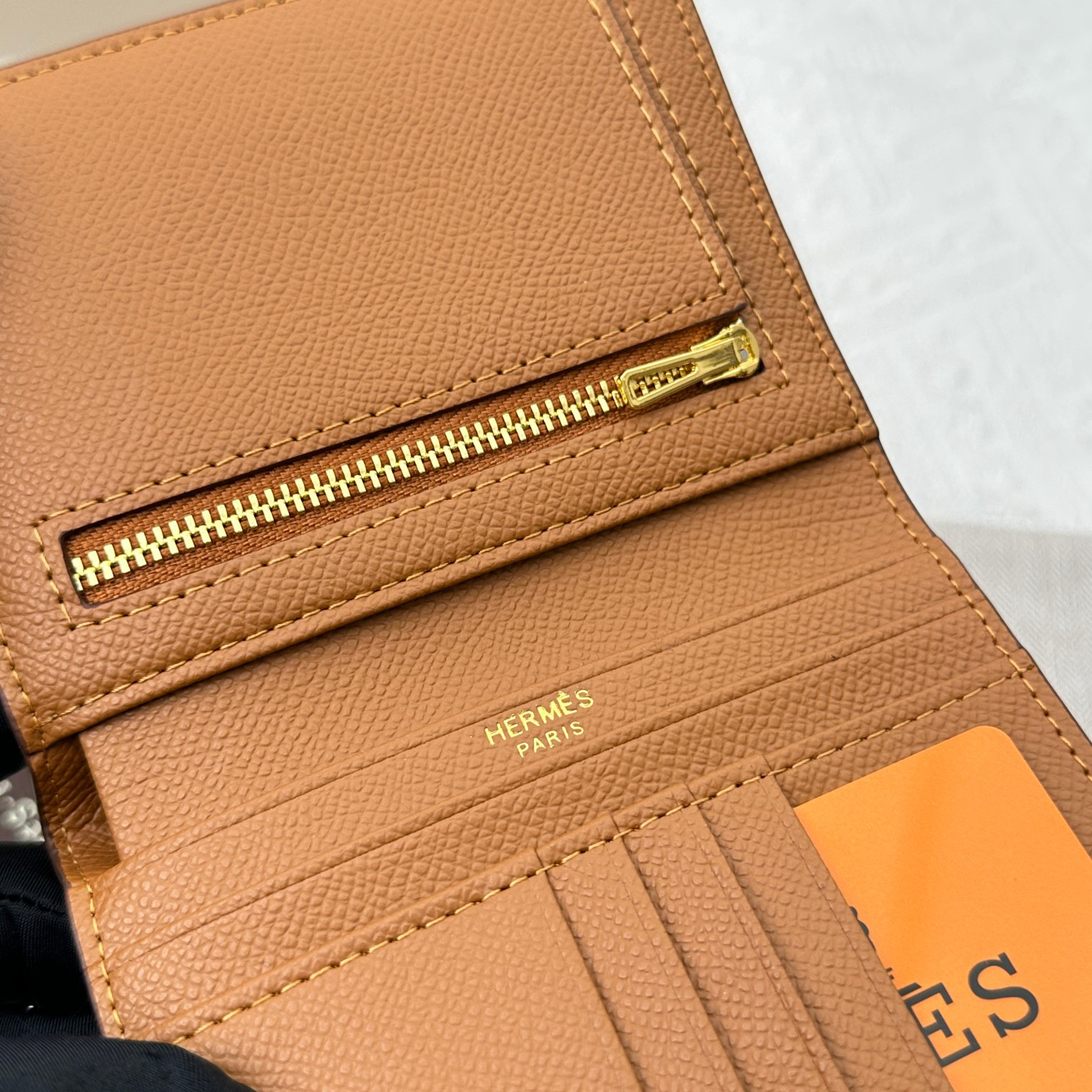 Hermès Palm-Grain Leather Wallet with Gold-Tone Clasp - Image 7
