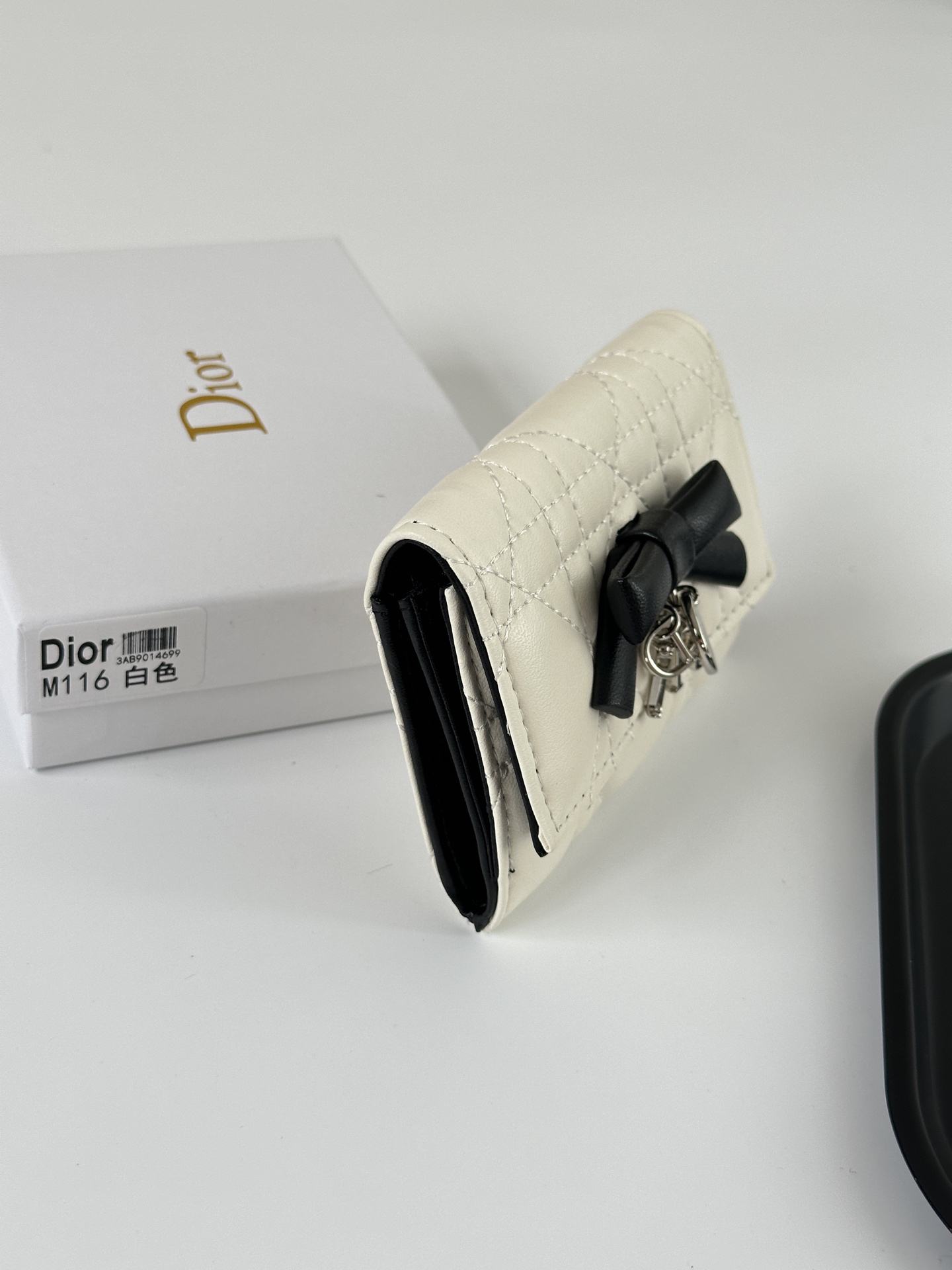 Dior M115 Mini Lady Dior Wallet - Black/Pink - Image 7