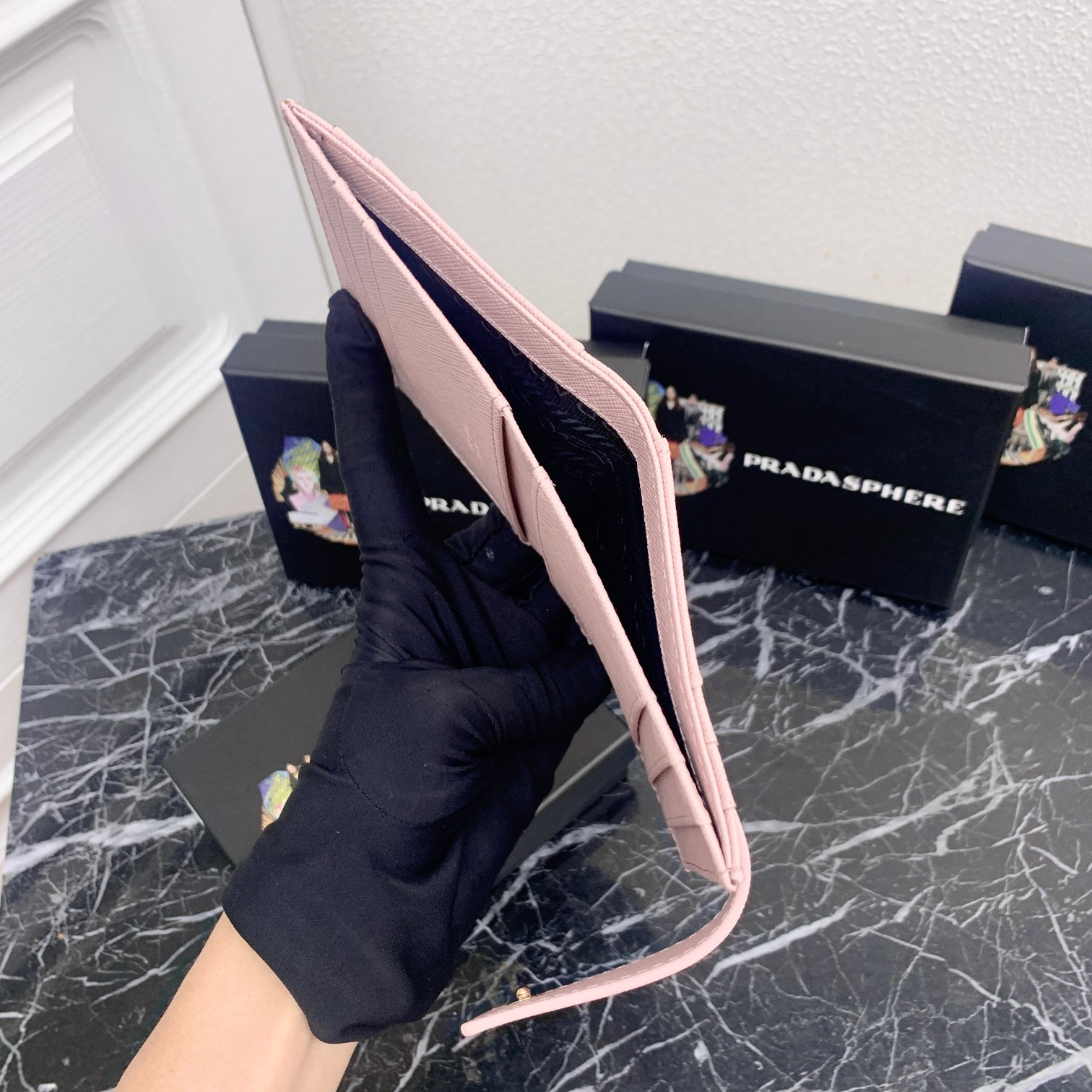 Prada Leather Compact Wallet LM215 - Image 7