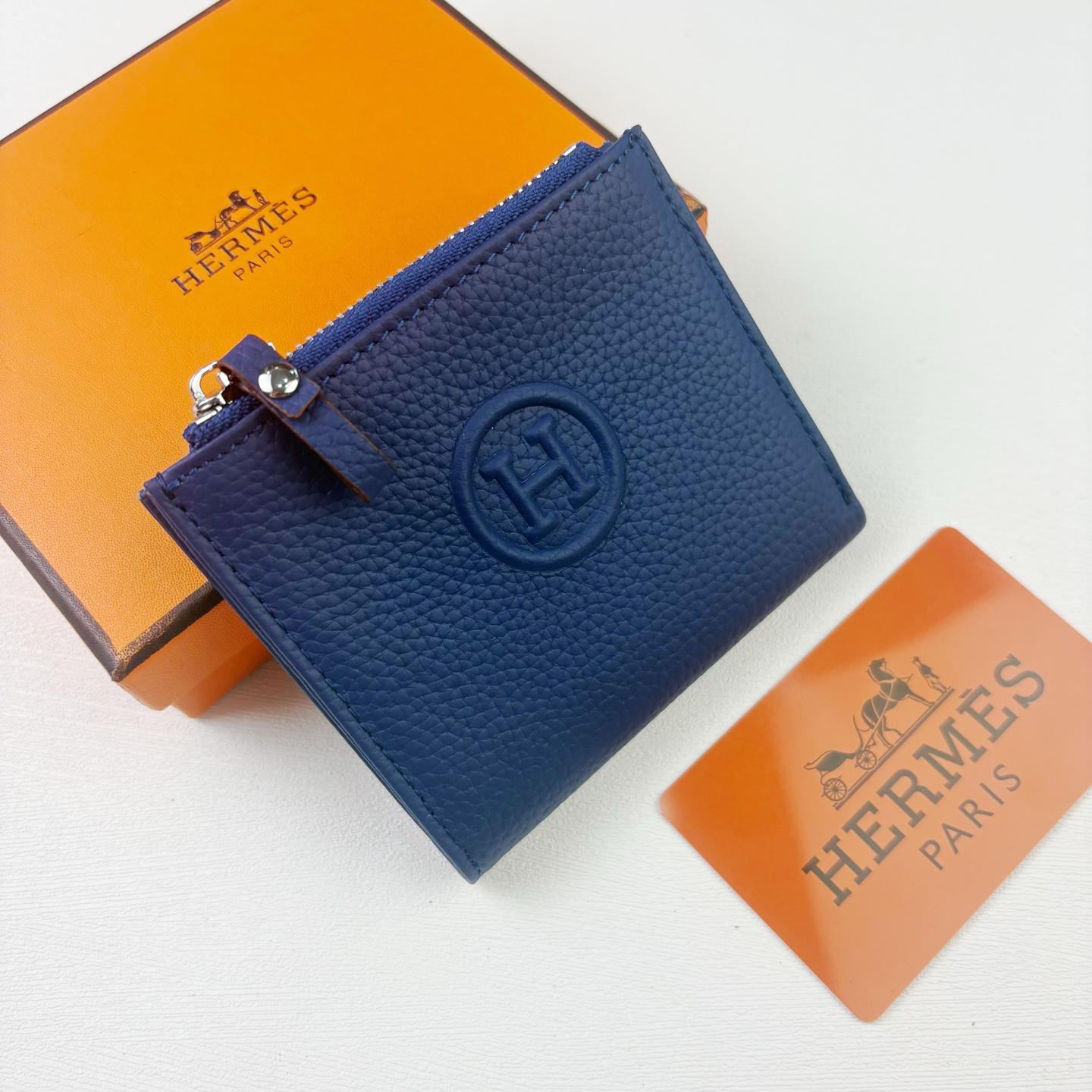 Hermes Silk'in Togo Leather Women's Compact Wallet - Image 7