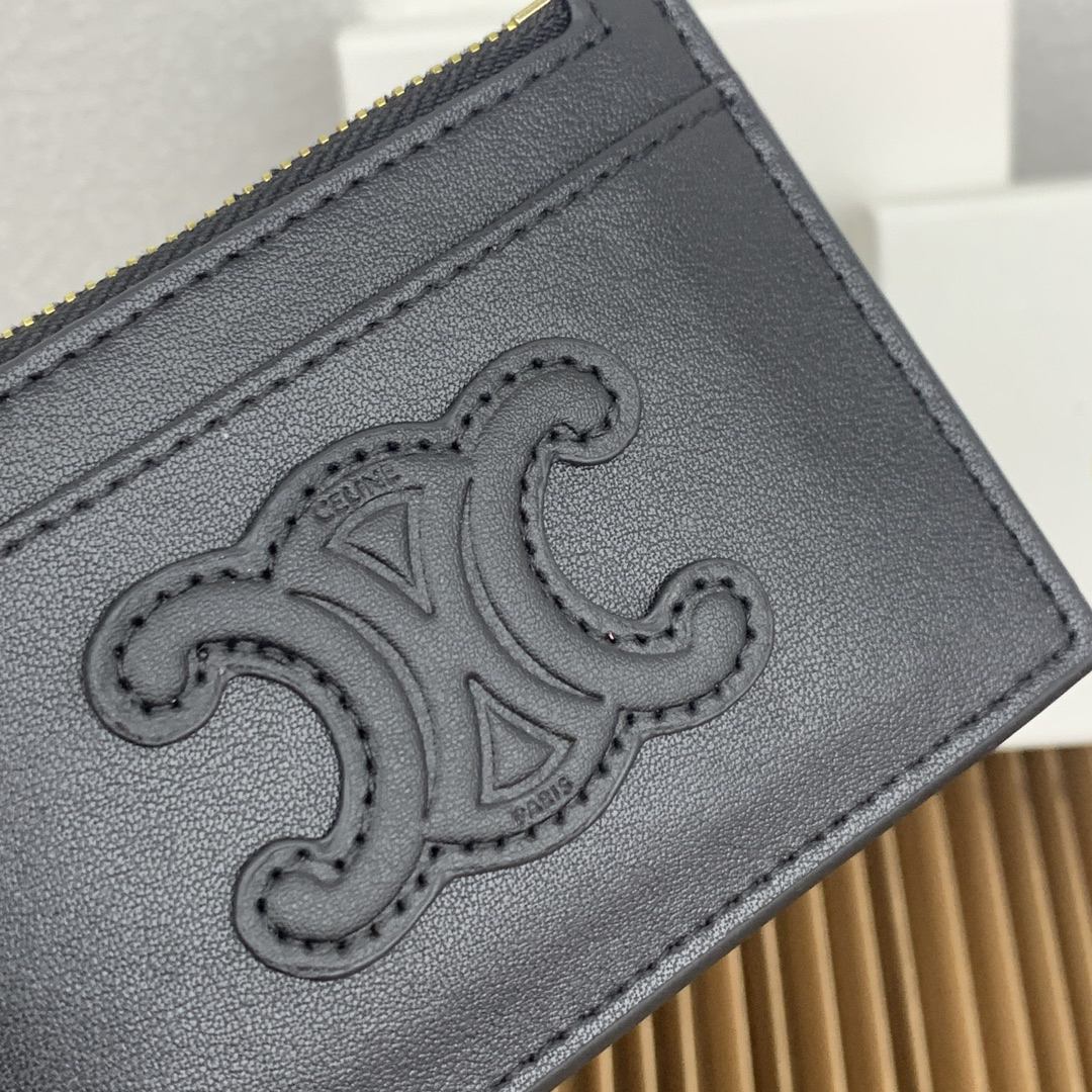 Celine Triomphe Leather Zip Card Holder - Image 7