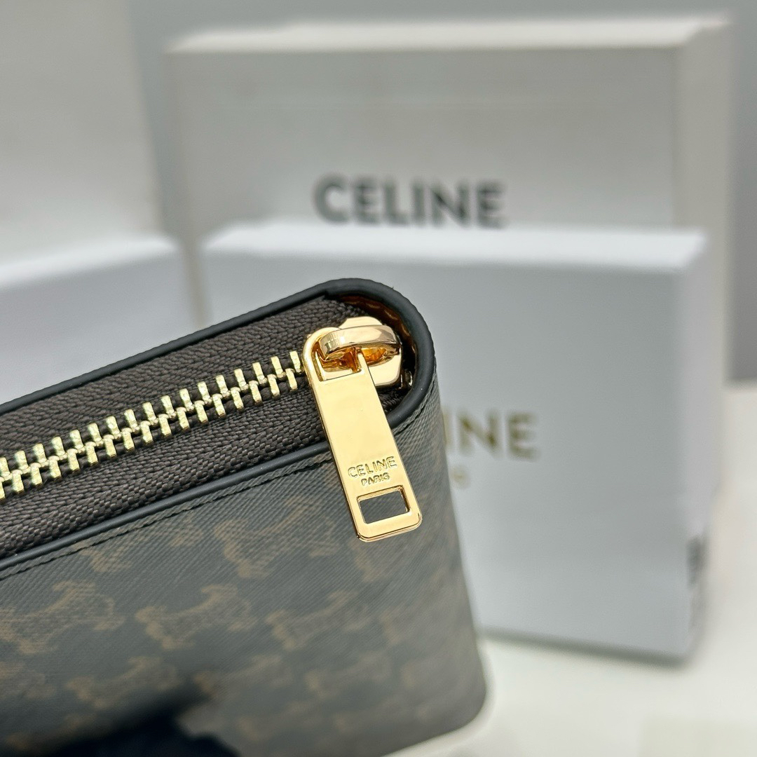 Celine Triomphe Cuir Large Zip Wallet - Image 7