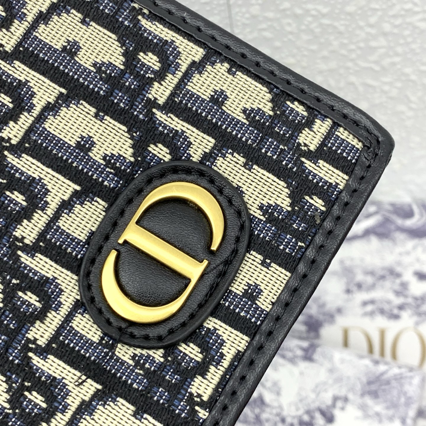 Dior Montaigne Card Holder in Blue Dior Oblique Canvas - Image 7