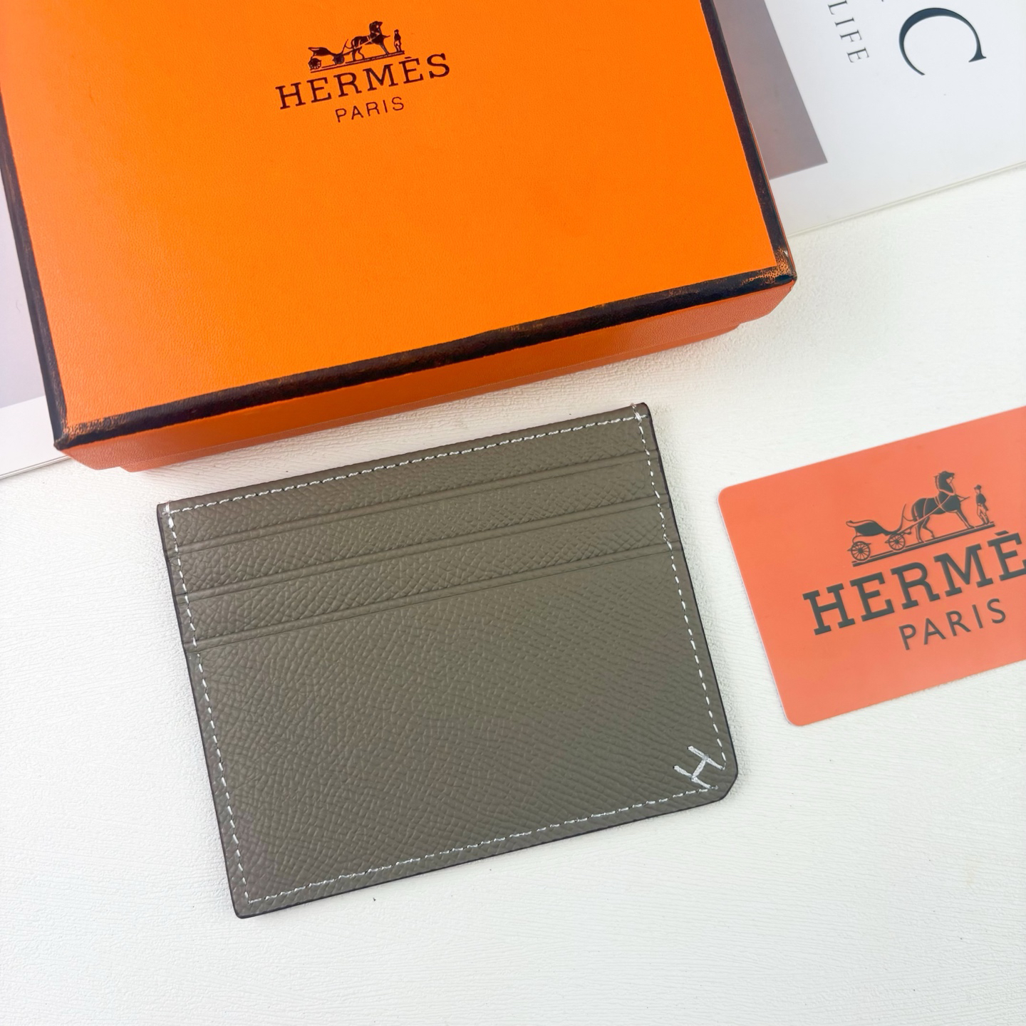 Hermès Emon Evercolor Calfskin Card Holder - Image 7