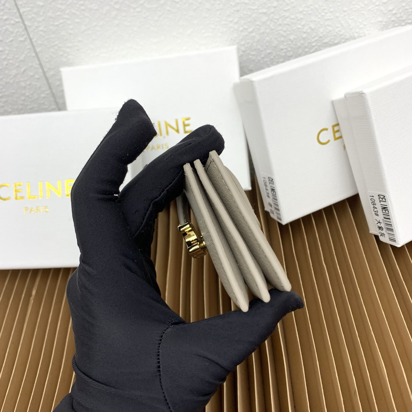 Celine Accordéon Triomphe Leather Card Holder - Image 7