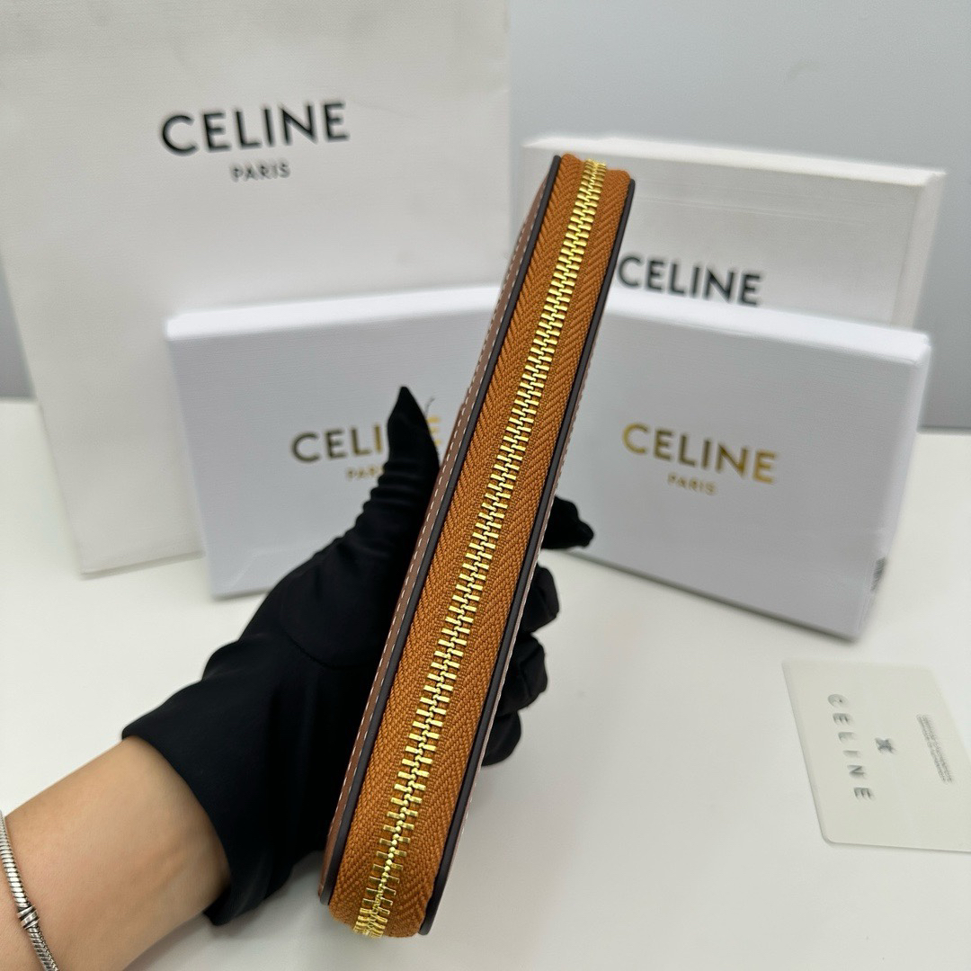 Celine Triomphe Cuir Large-Zip Wallet - Image 7