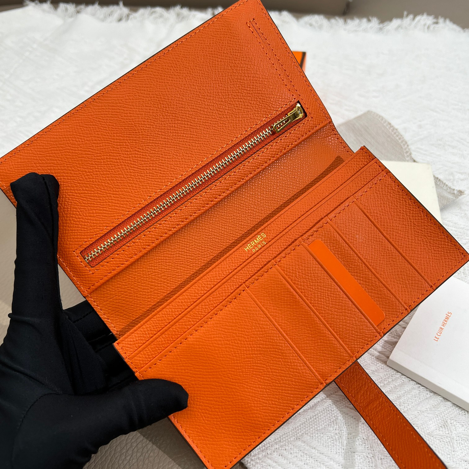 Hermes Women's Togo Leather Long Wallet - Image 7