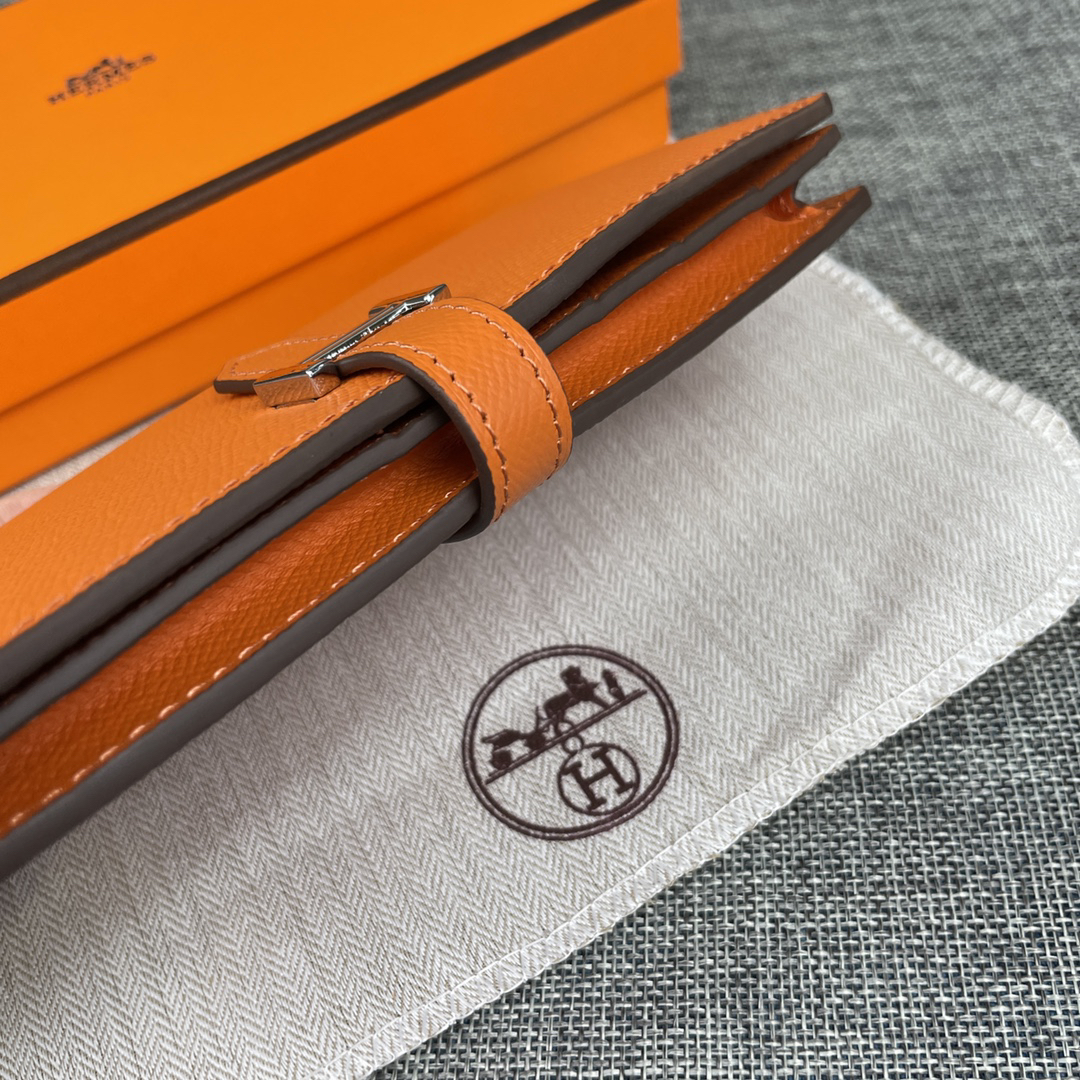 Hermes Empson Leather Zip Pocket Long Wallet - Image 7