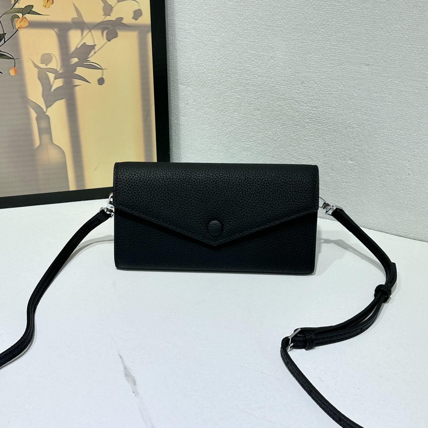 Hermès R.M.S Evercolor Togo Leather Crossbody Wallet Bag - Image 7