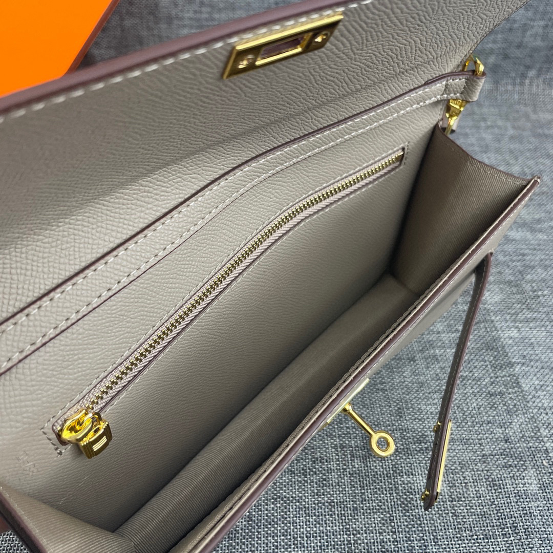 Hermès Kelly Palm-Grain Cowhide Crossbody Bag - Image 7