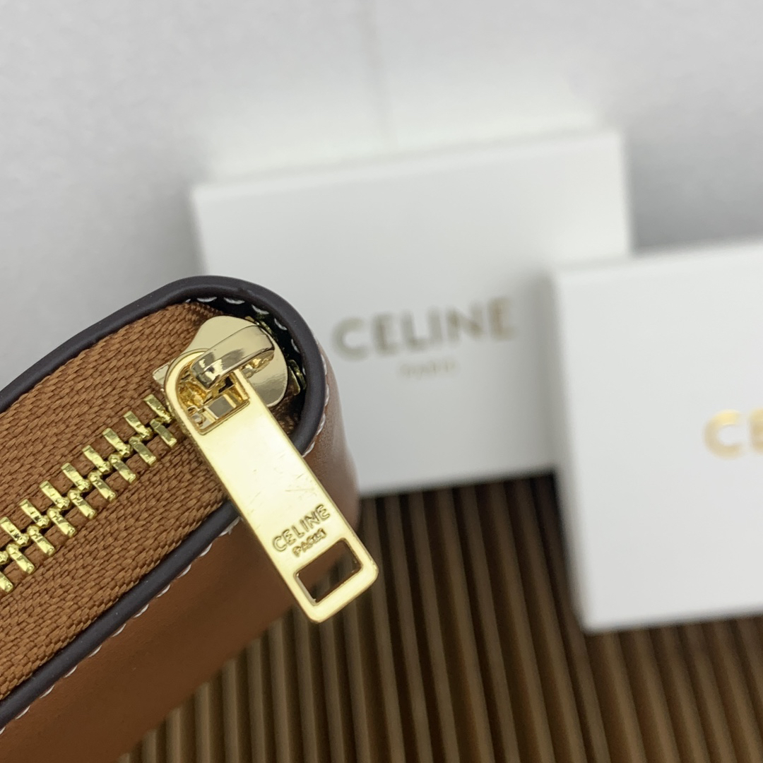 Celine Triomphe Cuir Compact Zipper Wallet - Image 7