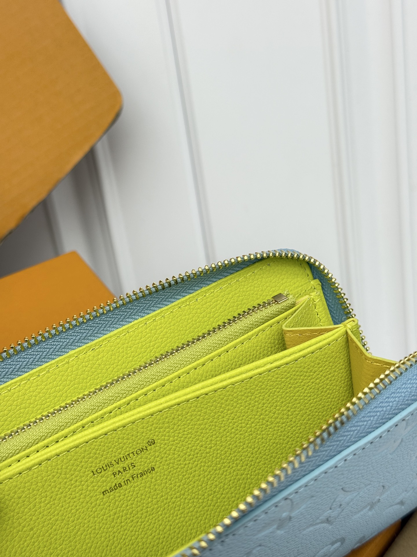 Louis Vuitton M60430 Zippy Wallet, Pale Blue with Lemon Yellow - Image 7