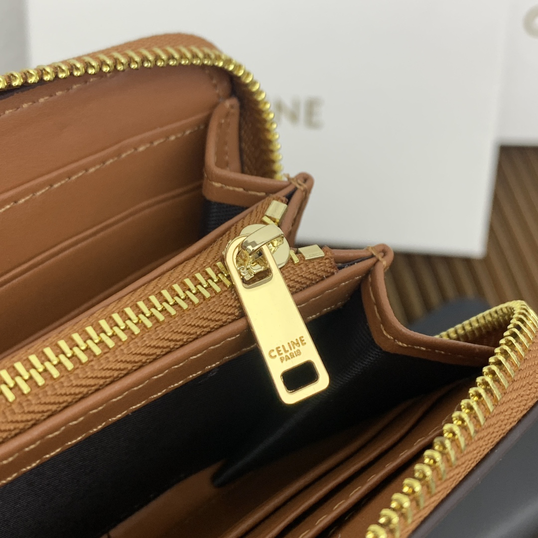 Triomphe C Large Zip-Around Calfskin Wallet - Image 7