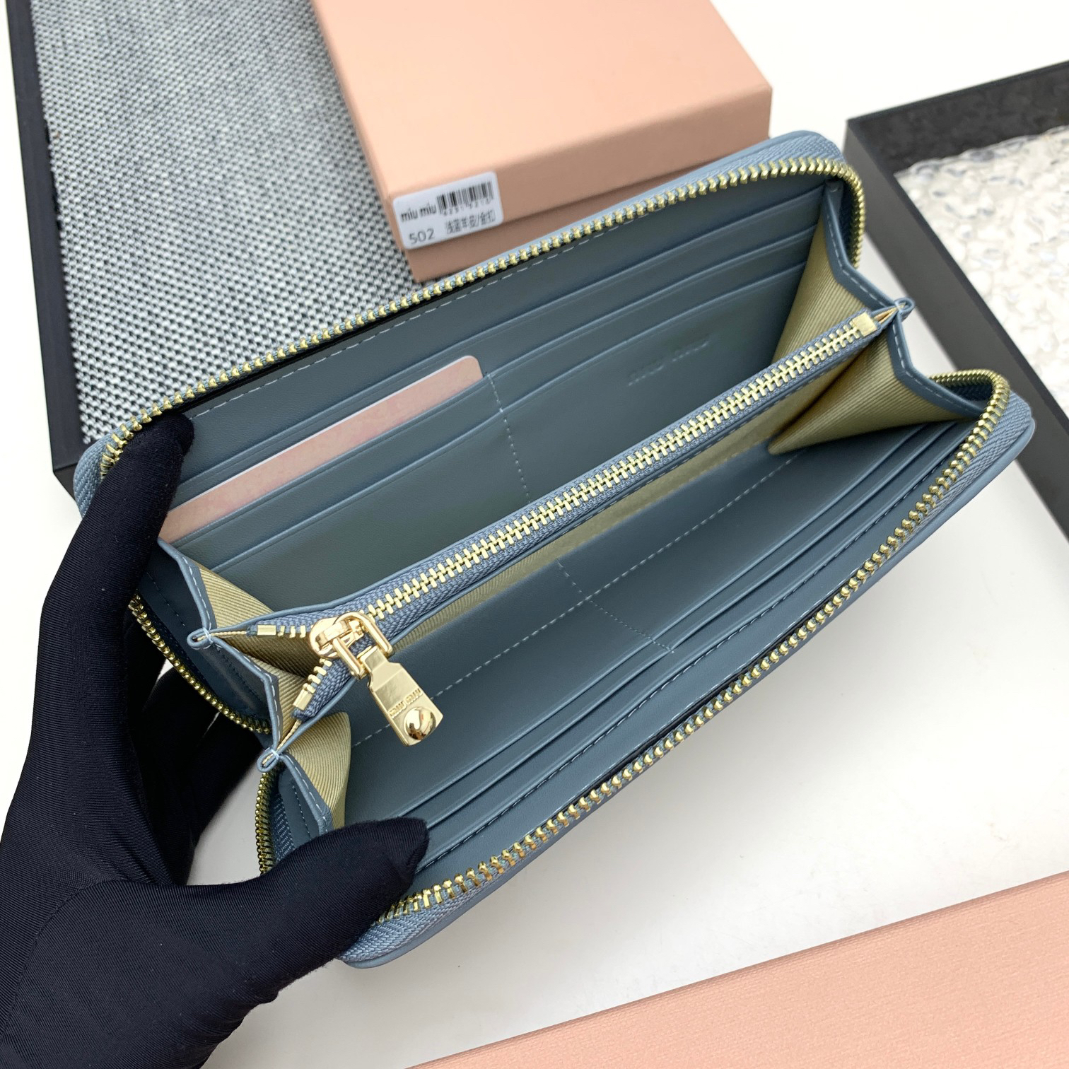 Miu Miu Lambskin Zip Wallet - Image 7