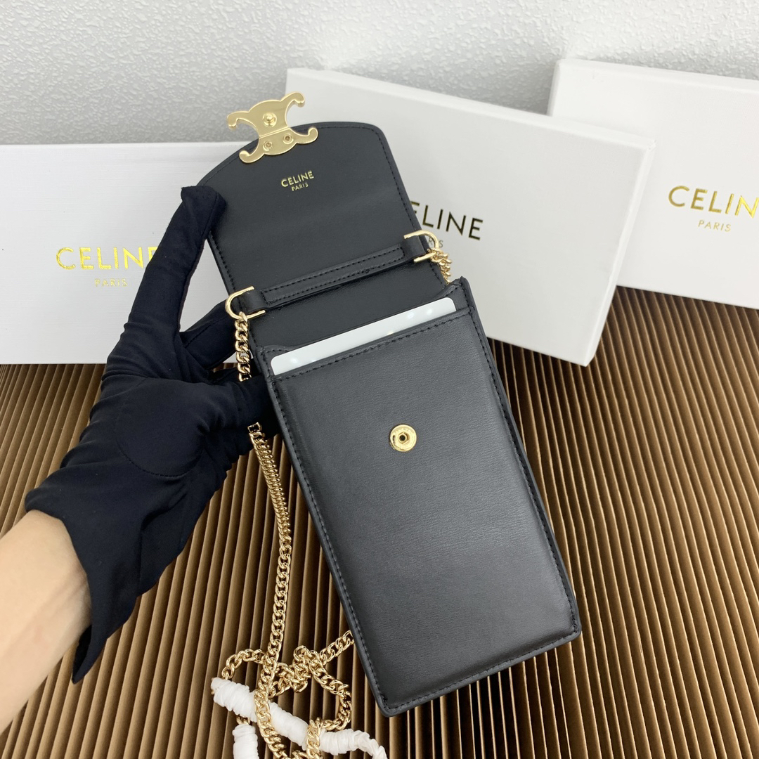CELINE Triomphe Phone Bag in Fine-Grain Calfskin - Image 7