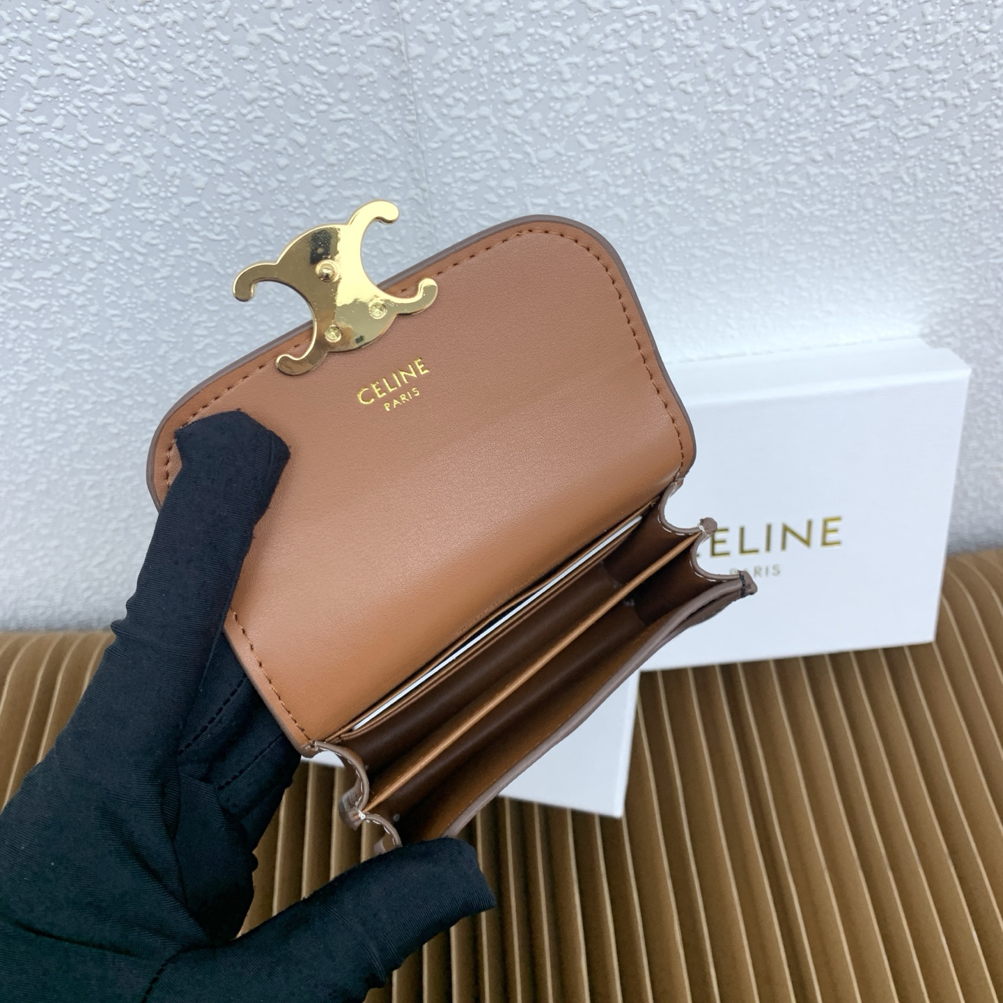 Celine Triomphe Leather Business Card Holder - Image 7