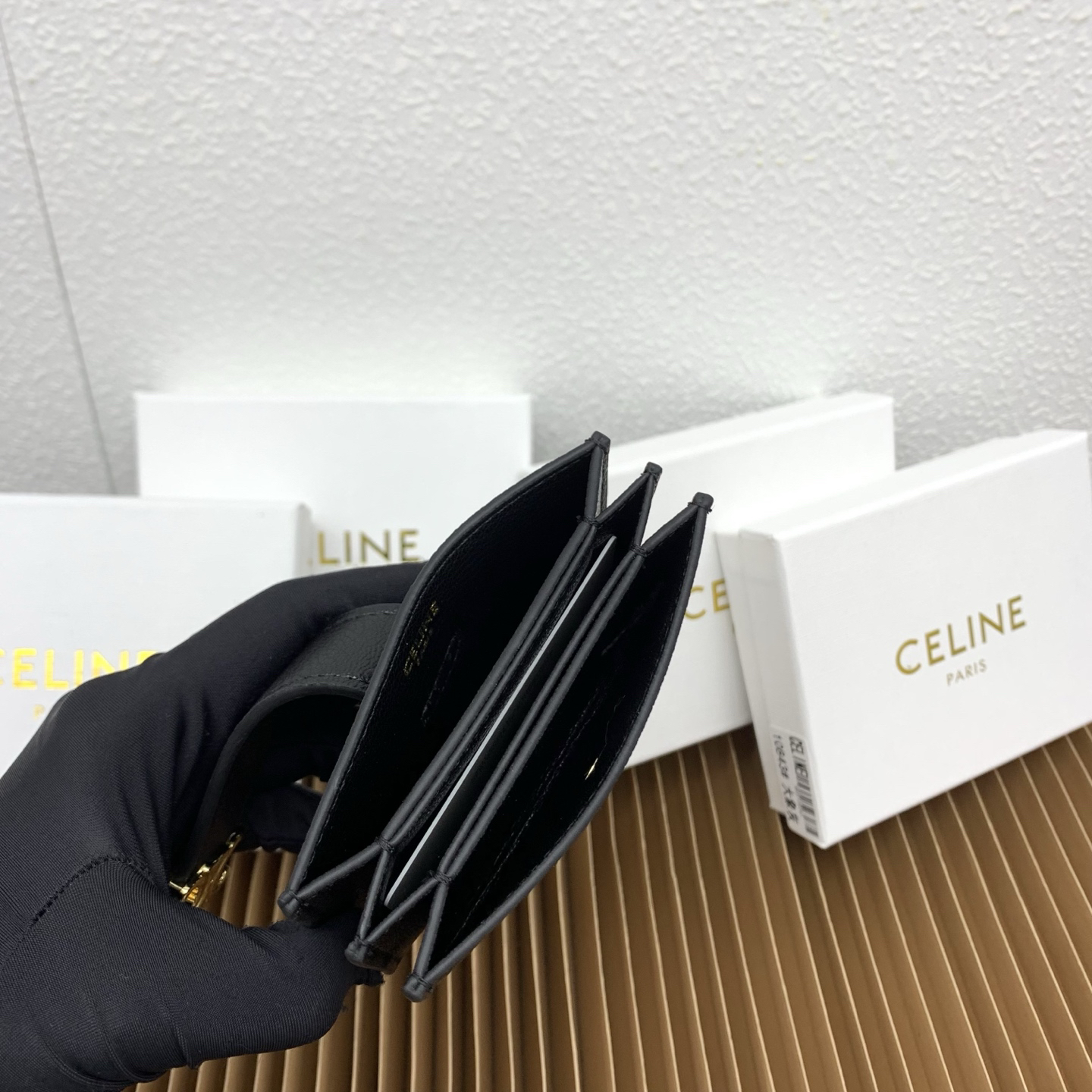 Celine Accordéon Triomphe Leather Card Holder - Image 7