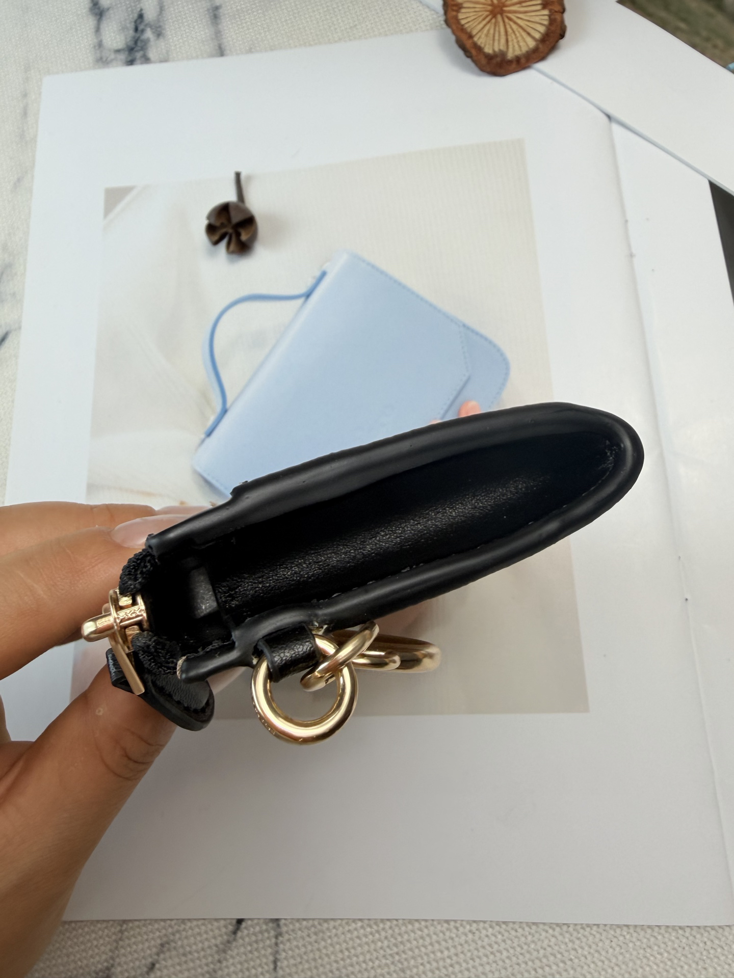 COACH Signature C Khaki and Black Leather Coin Purse C8275 - Image 7