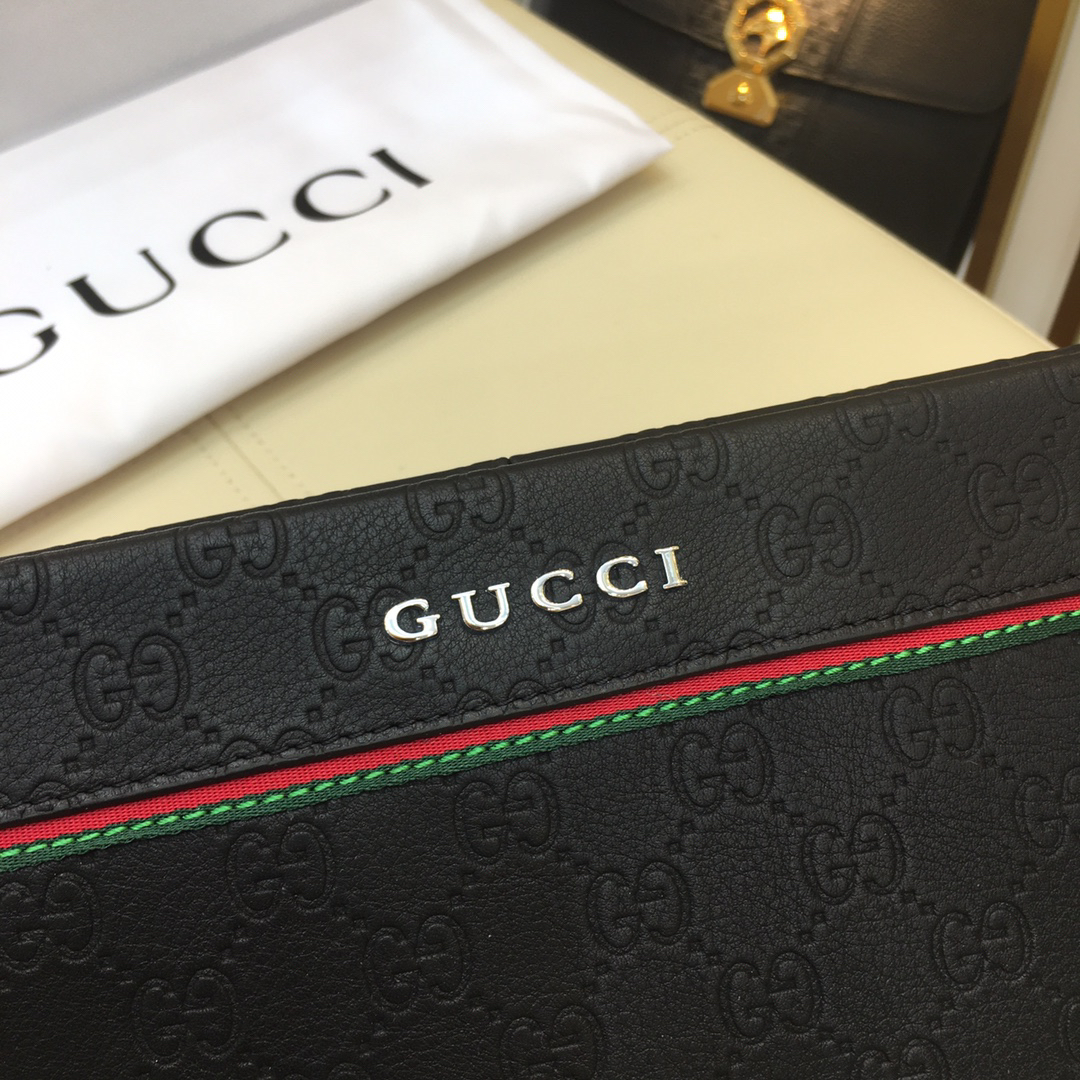 Gucci Men's Leather Clutch Bag, Model 66483-4, Tan - Image 7