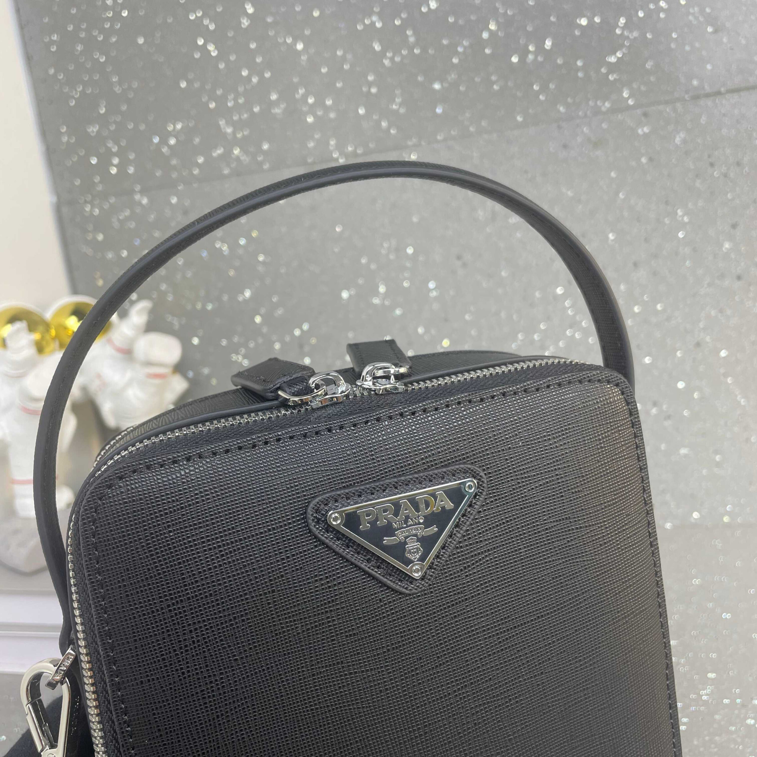 Prada Men's Casual Crossbody Bag 9048-3 - Black - Image 7