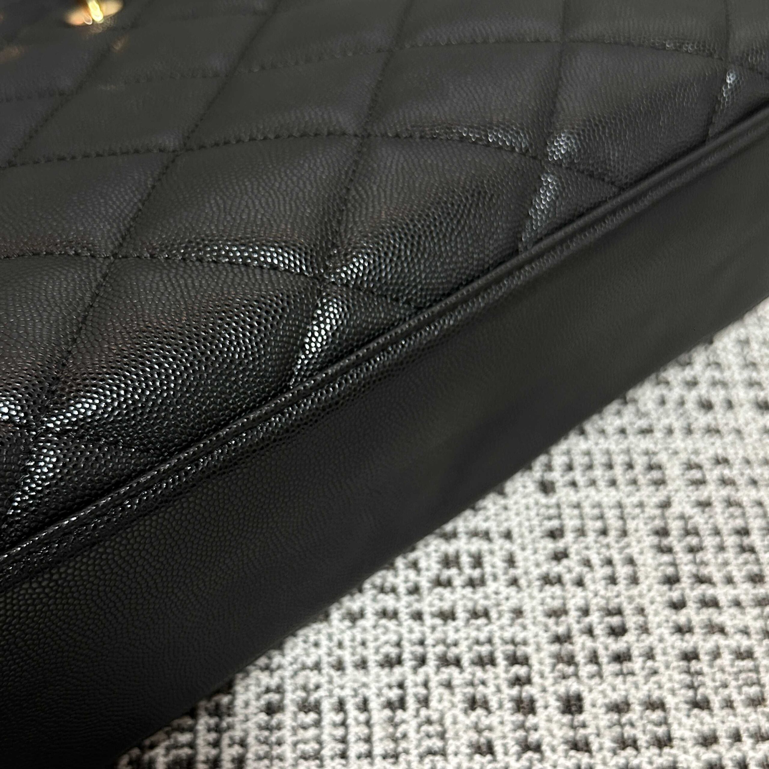 CHANEL Vintage Black and Gold Kelly Handbag - Image 7
