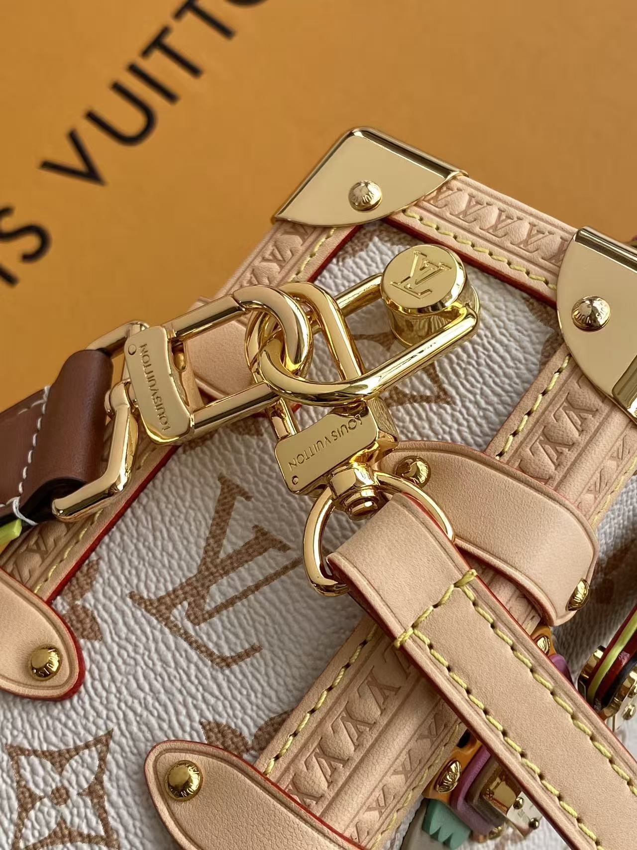 Louis Vuitton Side Trunk Medium Handbag - Monogram Dune - Image 7