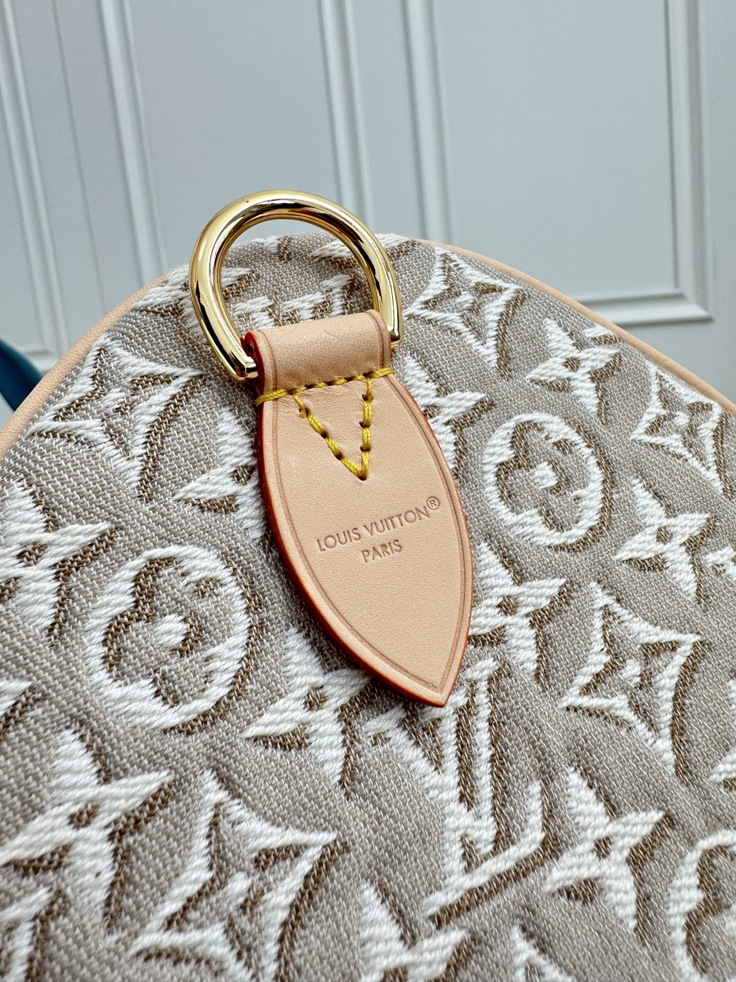 Louis Vuitton Sedy Soft 30 Handbag in White Monogram Emblème Denim - Image 7