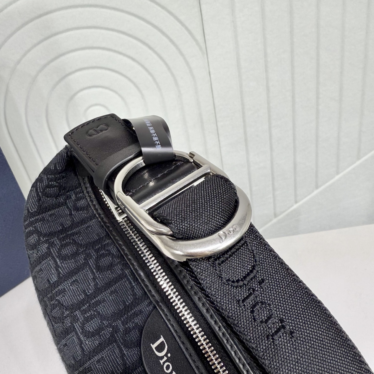 Dior Jett Handbag in Black Oblique Fabric - Image 7