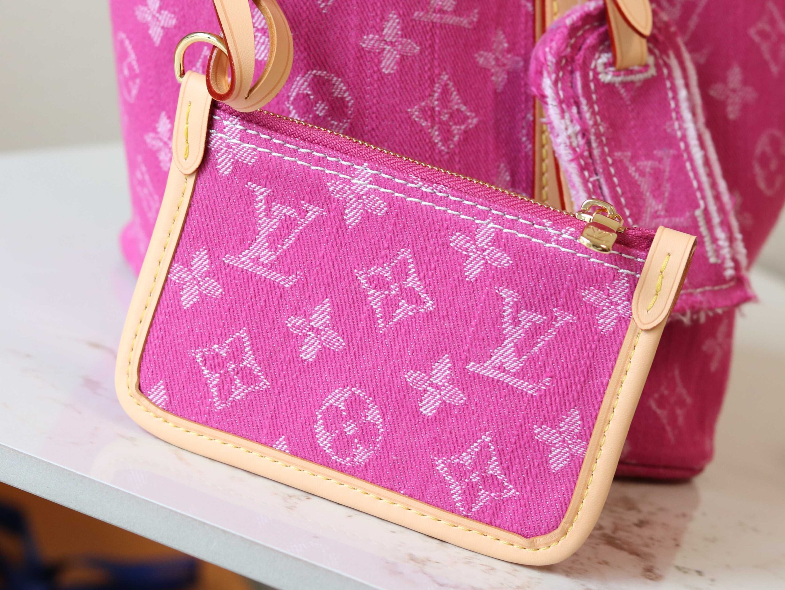 Louis Vuitton Denim Bucket Bag - Image 7