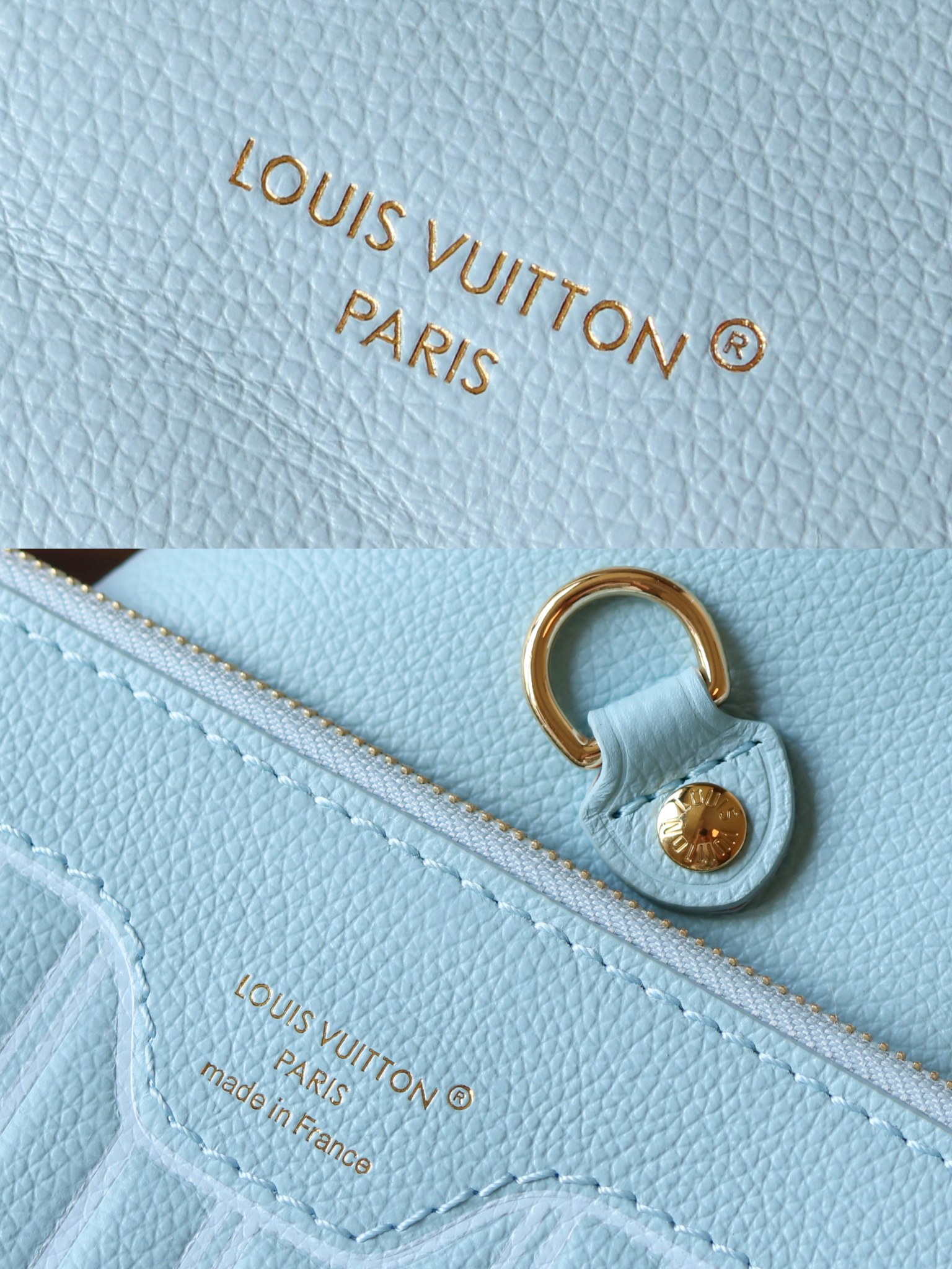 Louis Vuitton Neverfull Inside Out MM Tote Bag in Damier Azur - Image 7