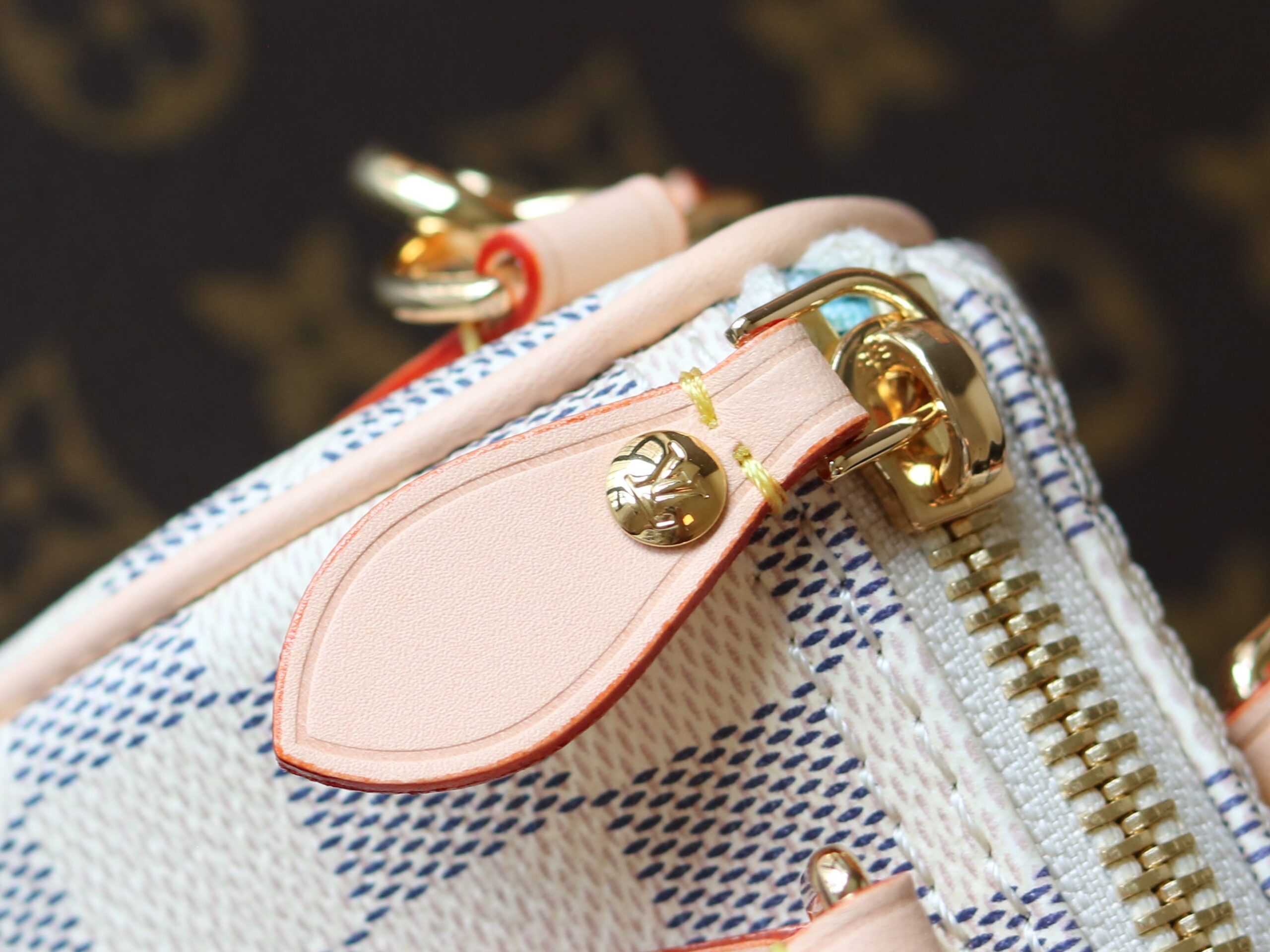 Louis Vuitton Nano Speedy Handbag in Damier Azur Canvas - Image 7